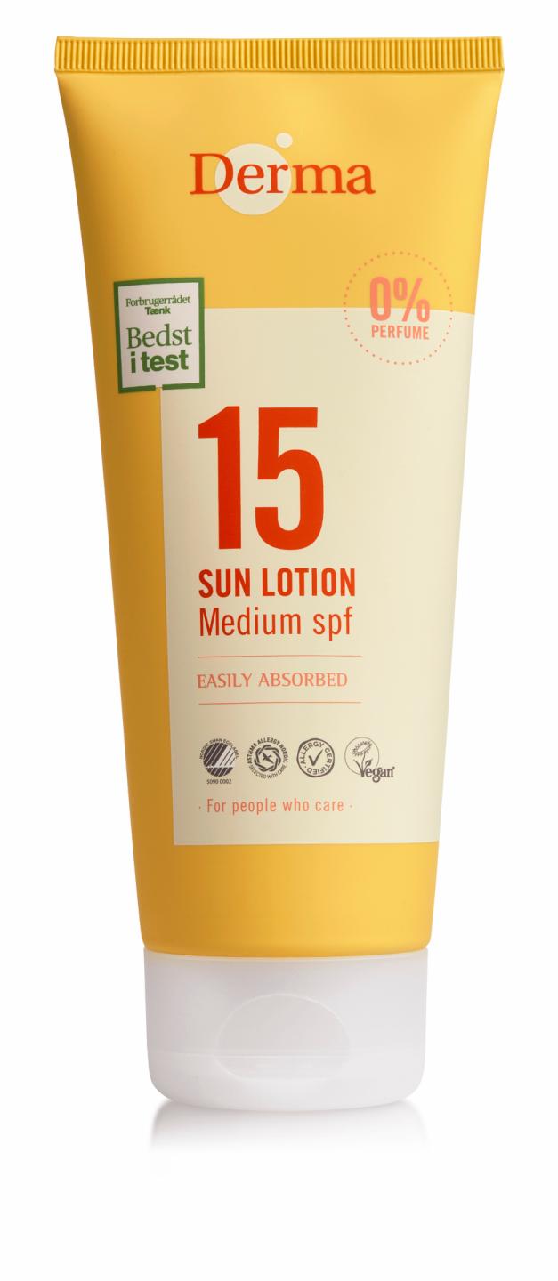 Derma - Sun Lotion SPF 15 200 ml - 200 v:4243697