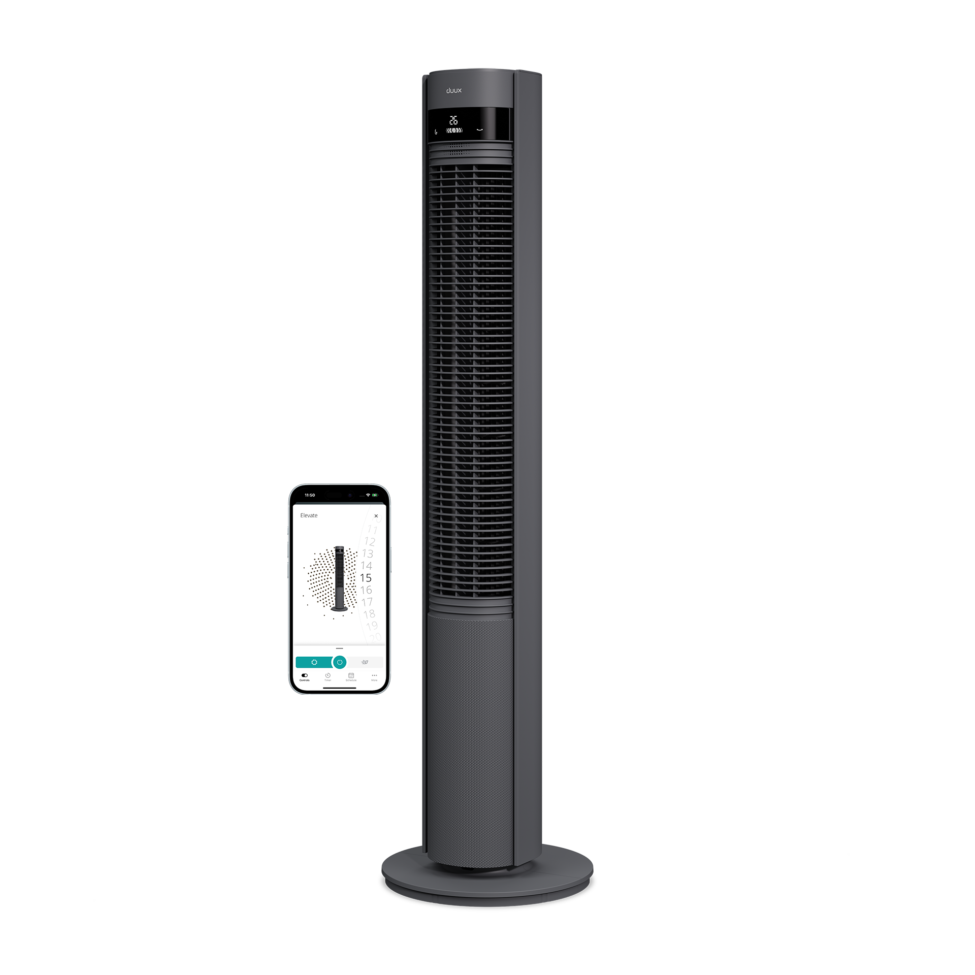 Duux Elevate Smart Tårnvifte – Grå – 26 hastigheter – Wi-Fi – Ionisator – Alexa & Google – Gratis frakt v:3623158 Duux Elevate Smart Tårnvifte – Grå – 26 hastigheter – Wi-Fi – Ionisator – Alexa & Google – Gratis frakt v:3623158
