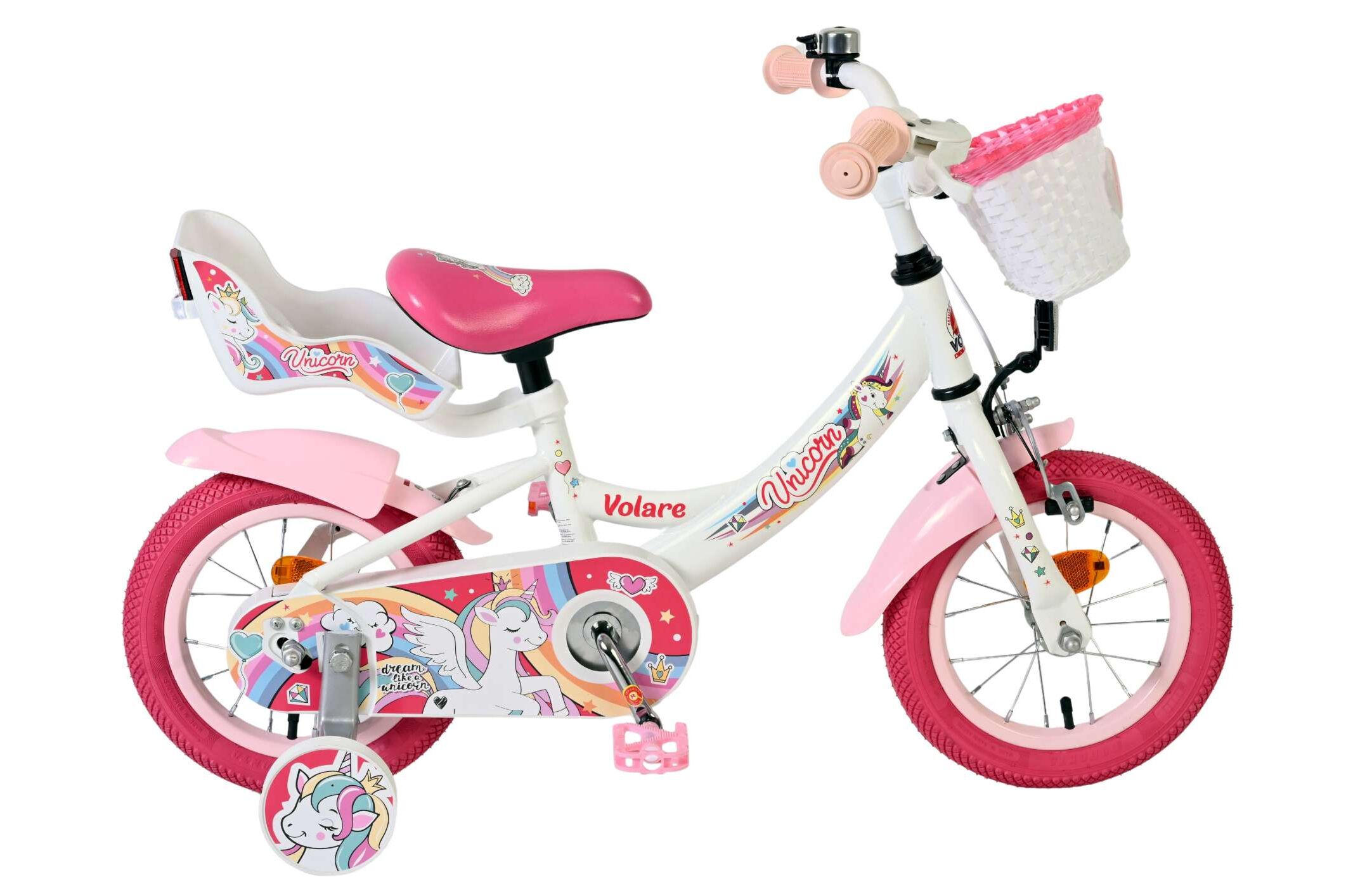 Volare - Children's Bicycle 12" - Unicorn White (61273) - Gratis frakt v:5332509