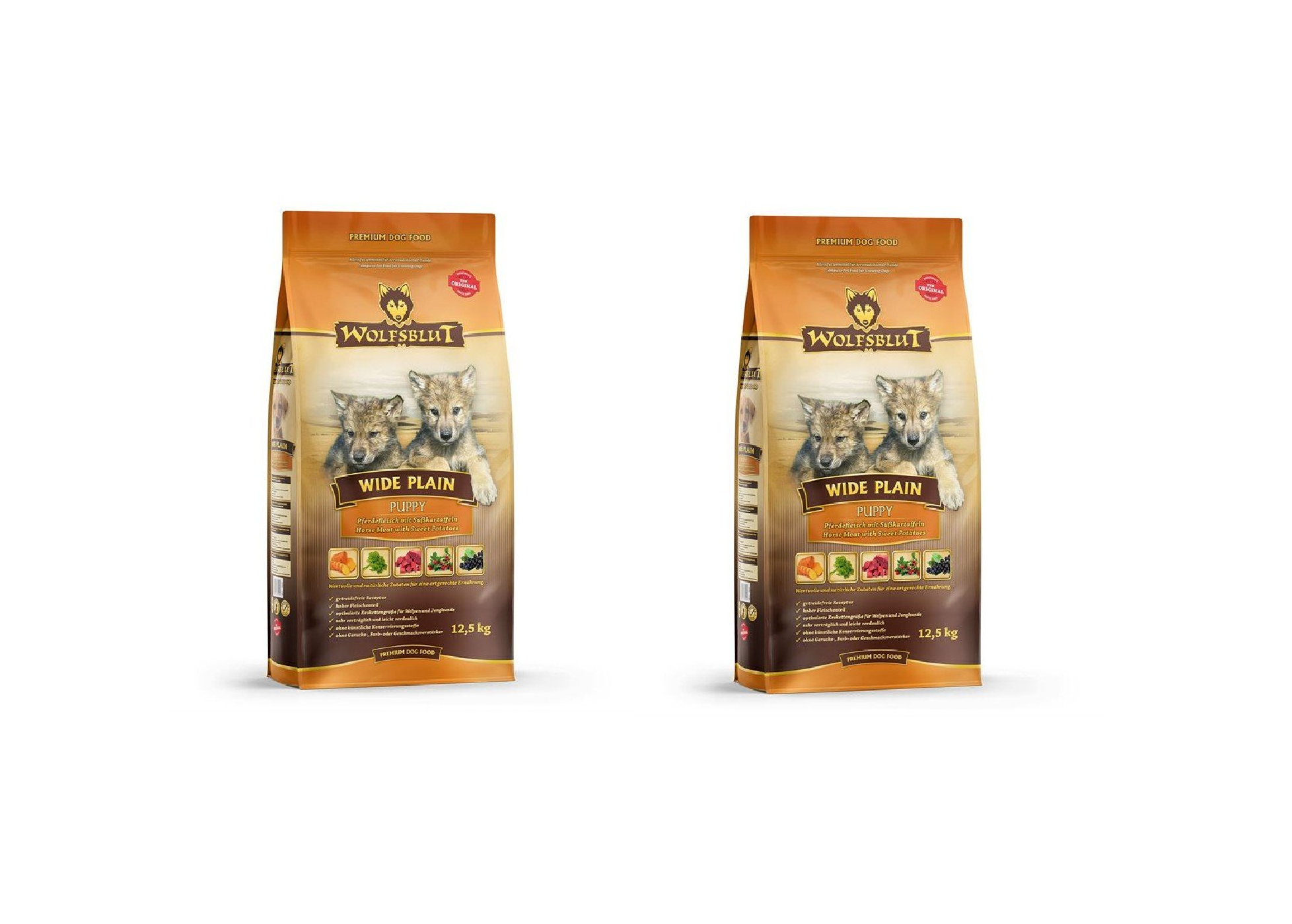 Wolfsblut - 2x Dogfood - Wide plain horse, puppy 12,5 kg. - Bundle - Gratis frakt v:6026223