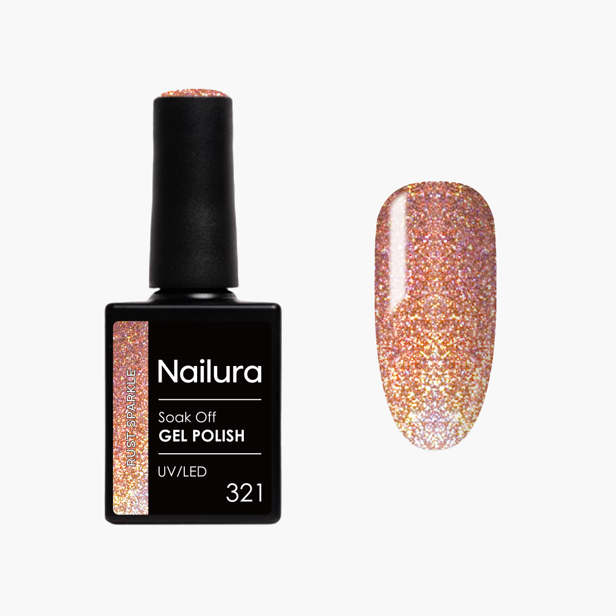Nailura - Gel Polish 321 - Rust Sparkle - 10 ml - Rust Sparkle v:4804841