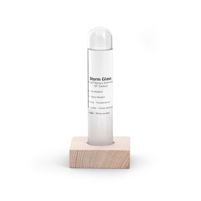 Kikkerland - Storm Glass Tube With Beechwood Base (ST71) - Gratis frakt v:7190800