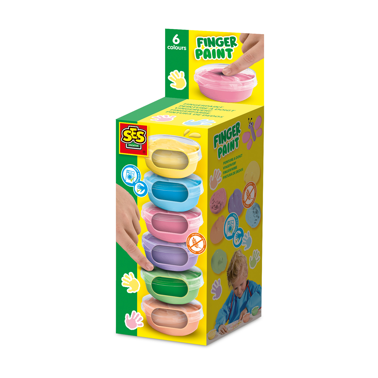 SES Creative – Fingerpaint Pastell Vannoppløselig Multi – (S00397) v:9538232