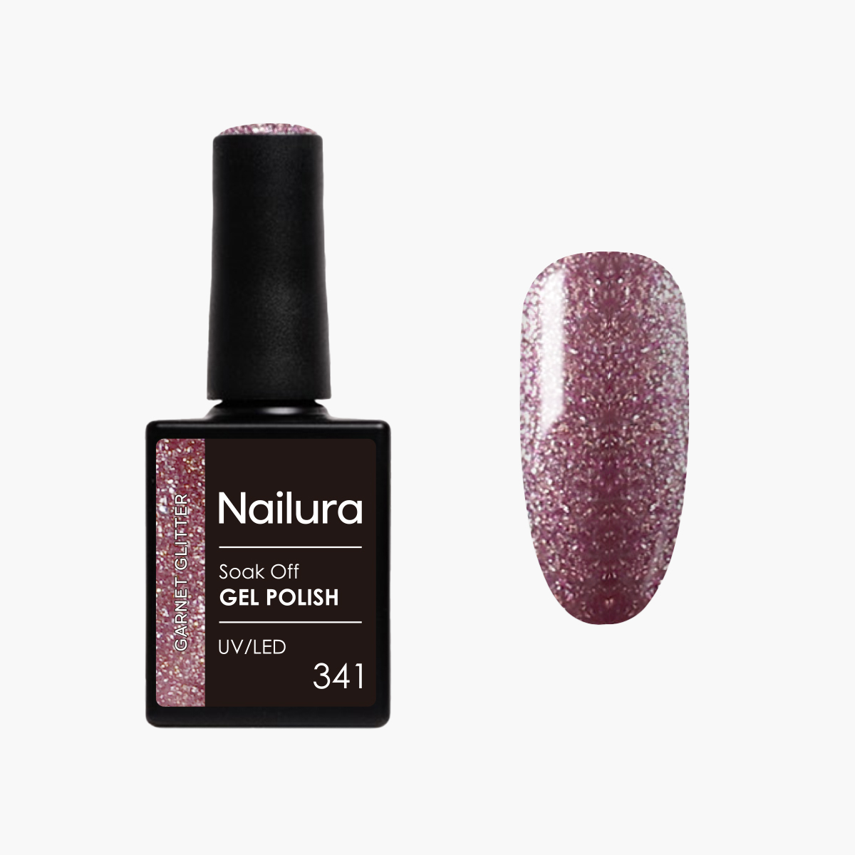 Nailura – Gel Polish 341 Garnet Glitter – Deep Dusty Rose-Purple with Berry Tones – 10 ml – Garnet Glitter v:8175673 Nailura – Gel Polish 341 Garnet Glitter – Deep Dusty Rose-Purple with Berry Tones – 10 ml – Garnet Glitter v:8175673