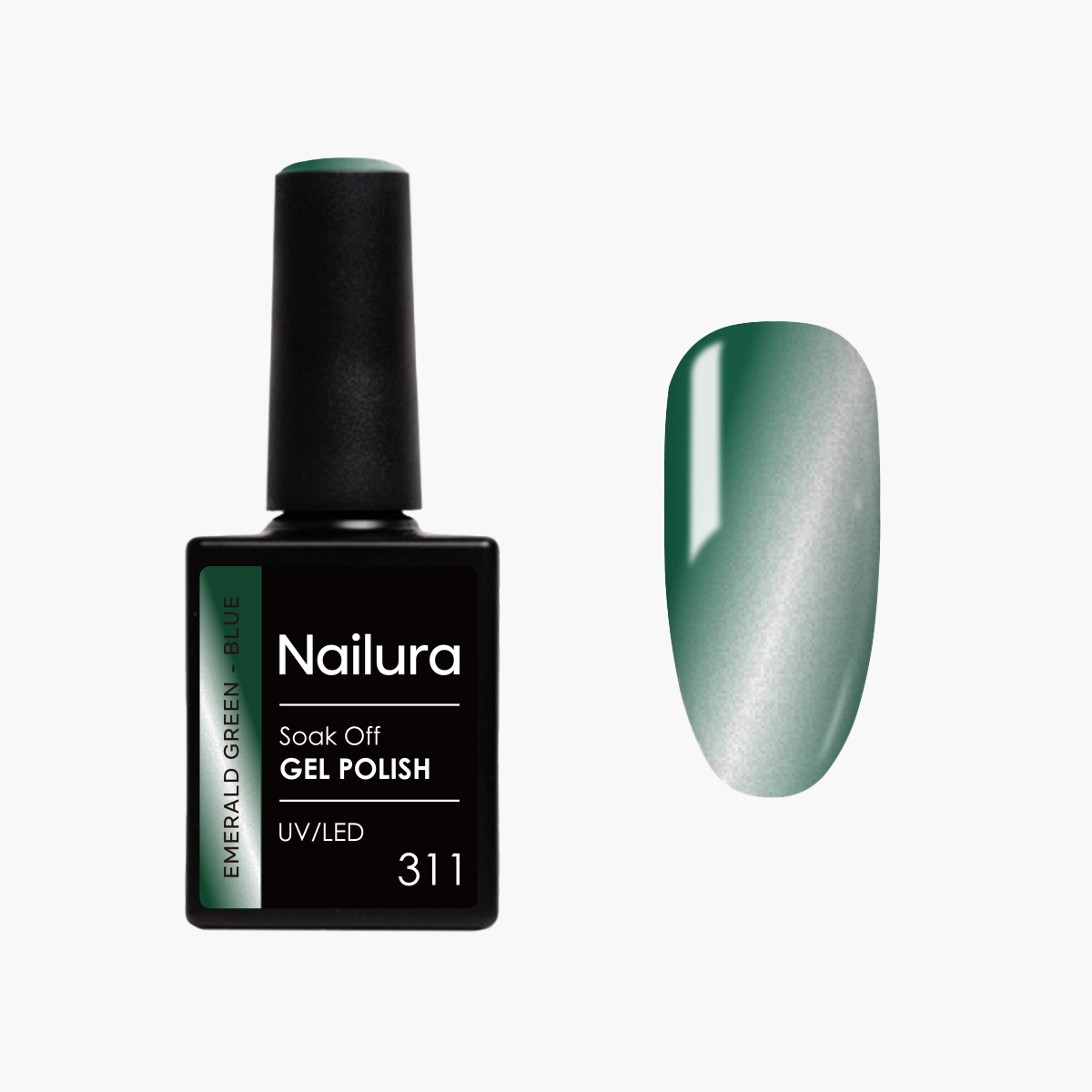 Nailura - Gel Polish 311 - Emerald Green Blue - 10 ml - Emerald Green Blue v:6189066