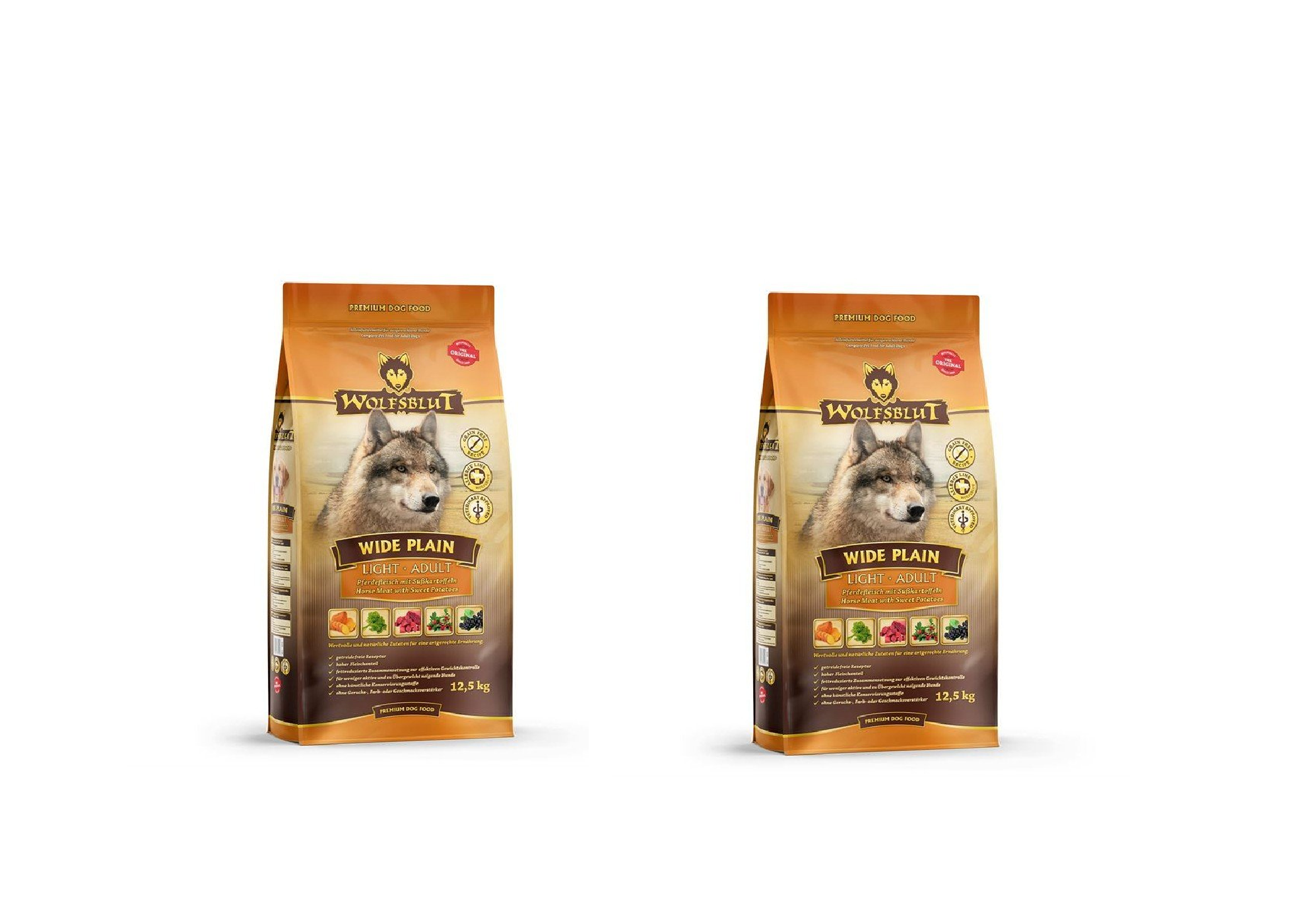 Wolfsblut - 2x Dogfood - Wide plain, horse, light 12,5 kg. - Bundle - Gratis frakt v:9398111