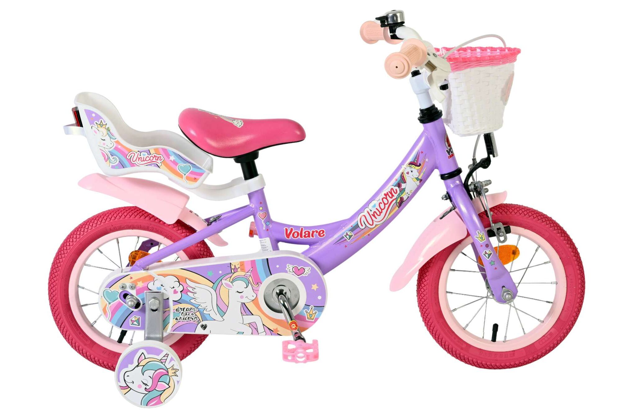 Volare - Children's Bicycle 12" - Unicorn Purple (61279) - Gratis frakt v:2772685
