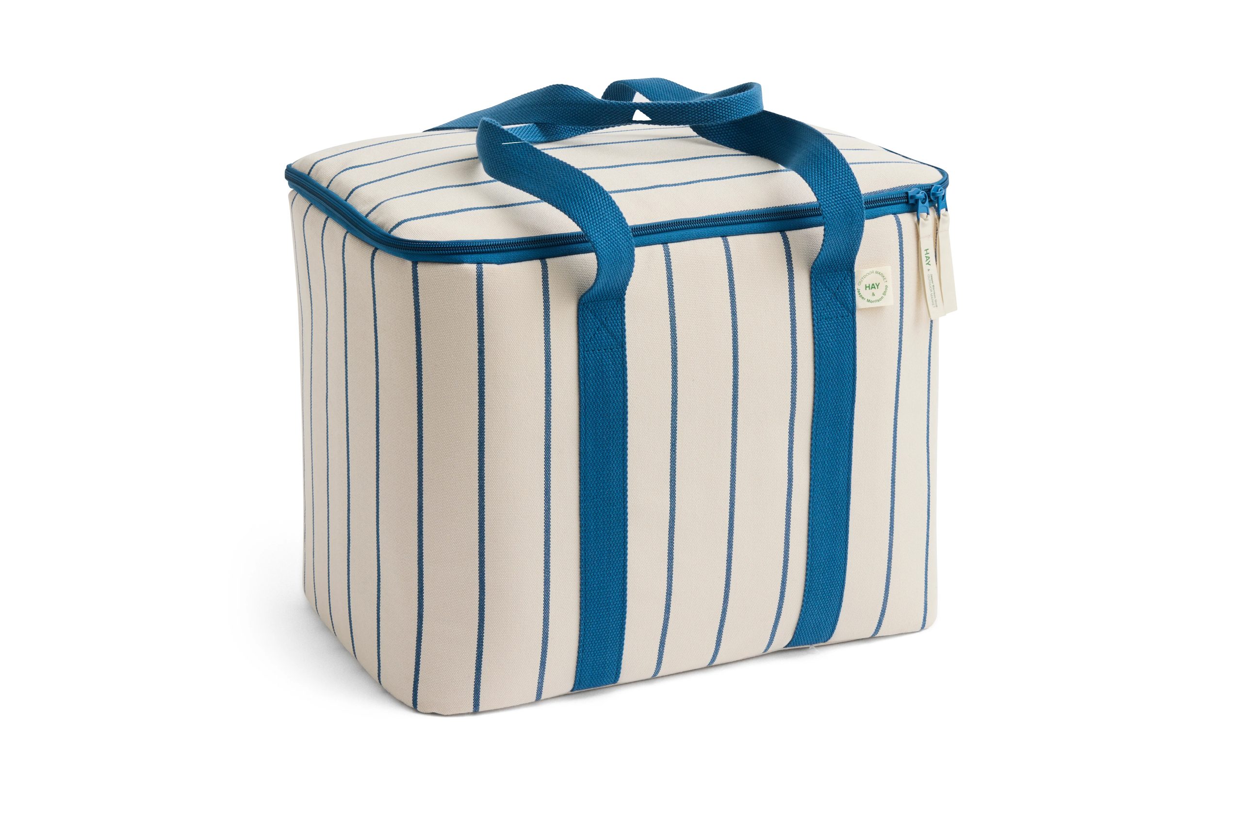 HAY - Outdoor Market Kjølebag - Medium - Beige med Blå Stripe - Gratis frakt v:8709942