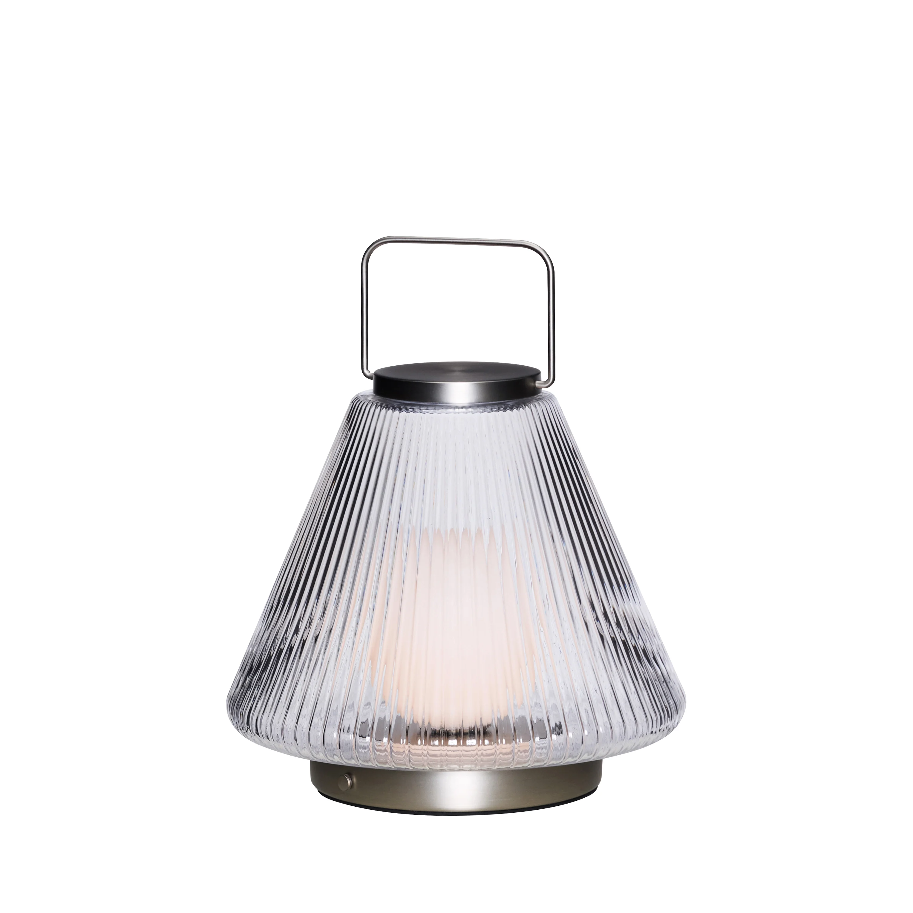 Hübsch - Tou Portable Lamp - Clear - ø24xh28cm - Nickel - Gratis frakt v:9370379