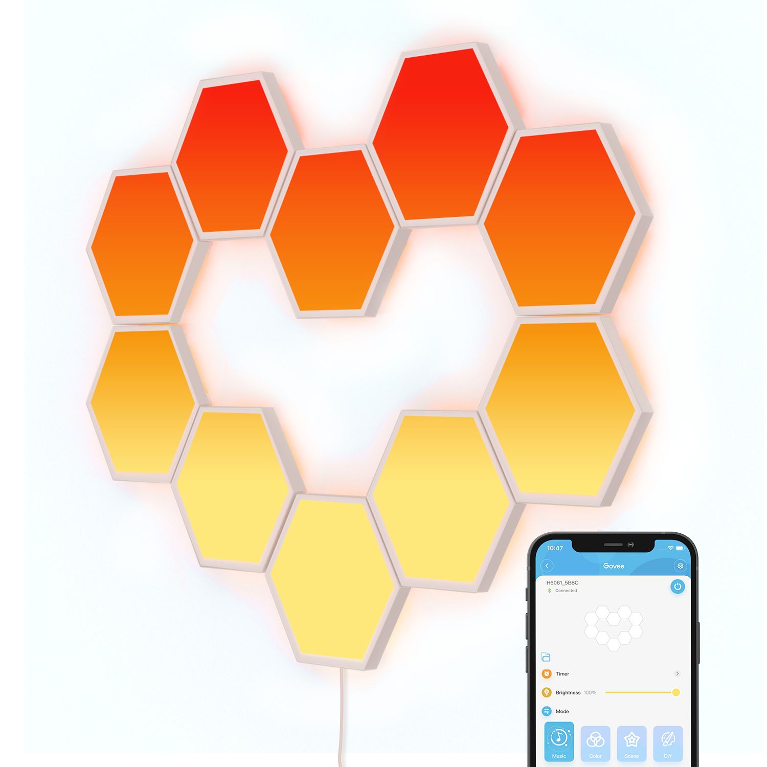 Govee Glide Hexa Lysplater – Smart LED veggdesign – Gratis frakt v:6691440 Govee Glide Hexa Lysplater – Smart LED veggdesign – Gratis frakt v:6691440