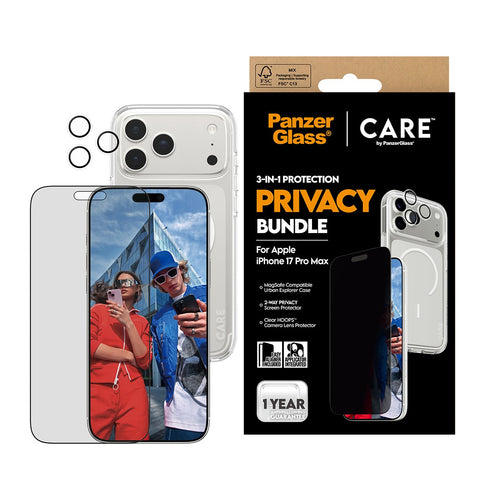 PanzerGlass - CARE 3-in-1 Flagship Privacy Bundle - iPhone 17 Pro Max - Gratis frakt v:3522074