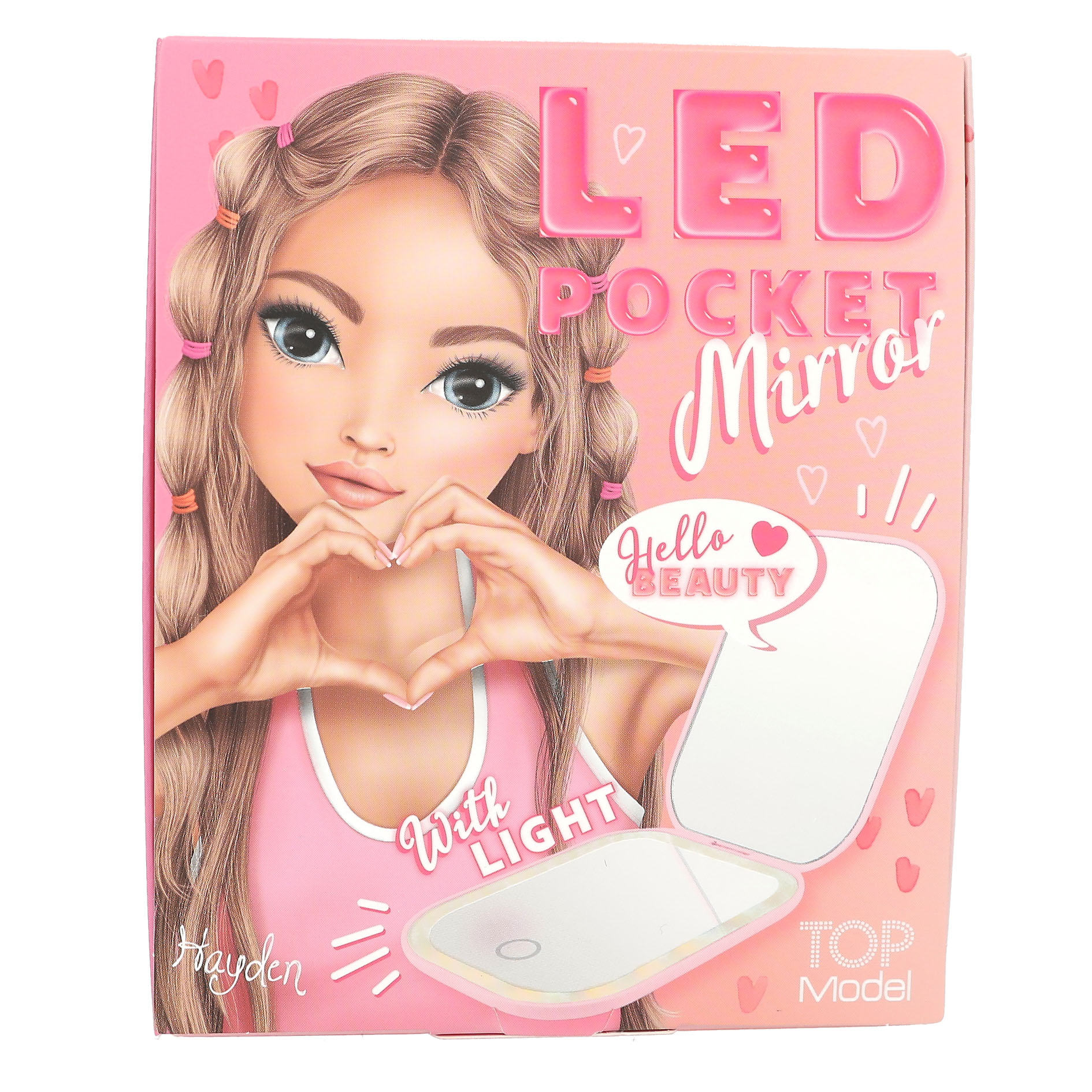TOPModel - Foldable Pocket Mirror with LED - pink v:9019292