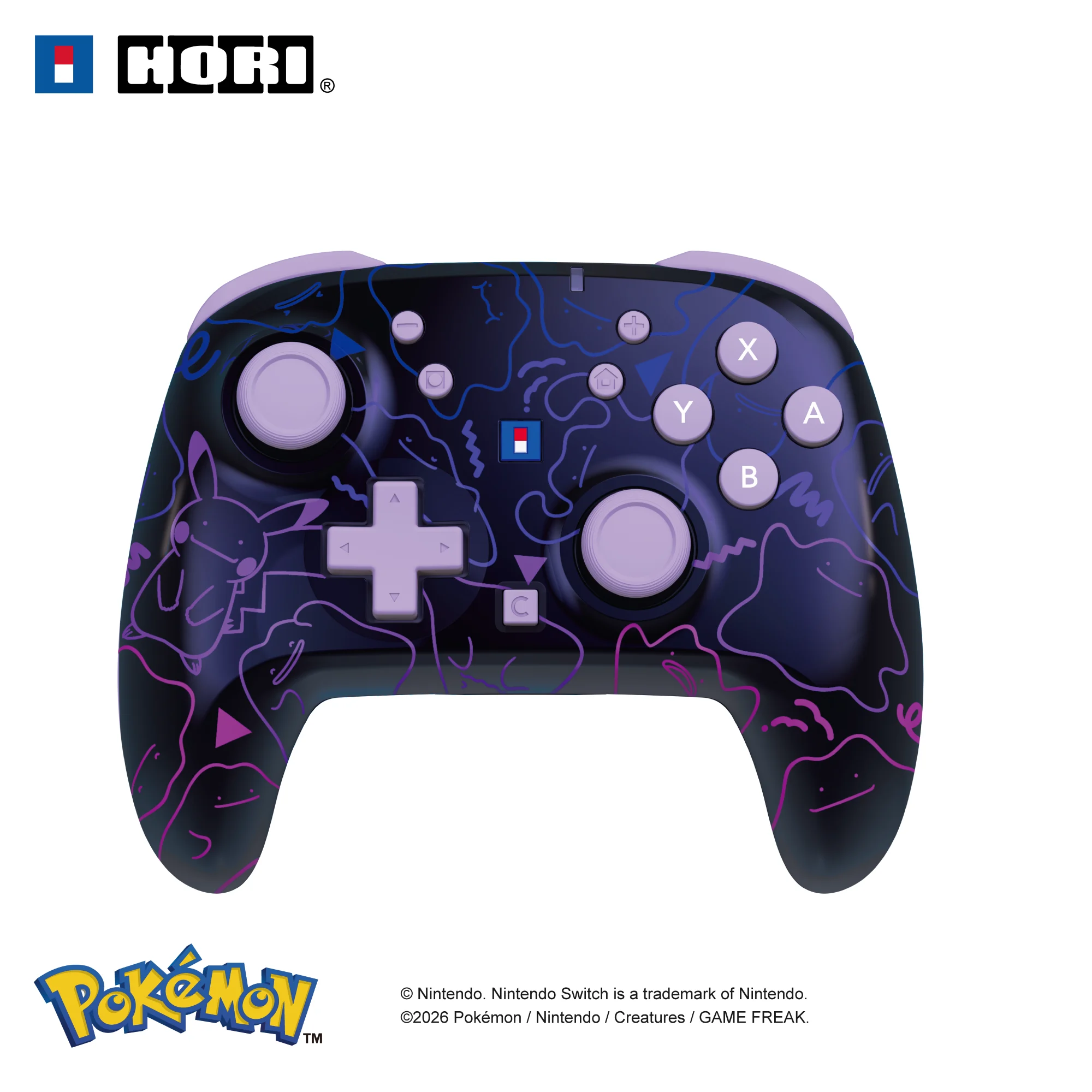 HORI - Wireless HORIPAD Turbo (Ditto) - Purple - Nintendo Switch 2 - Ditto - Engelsk - Standard - Gratis frakt v:3816107