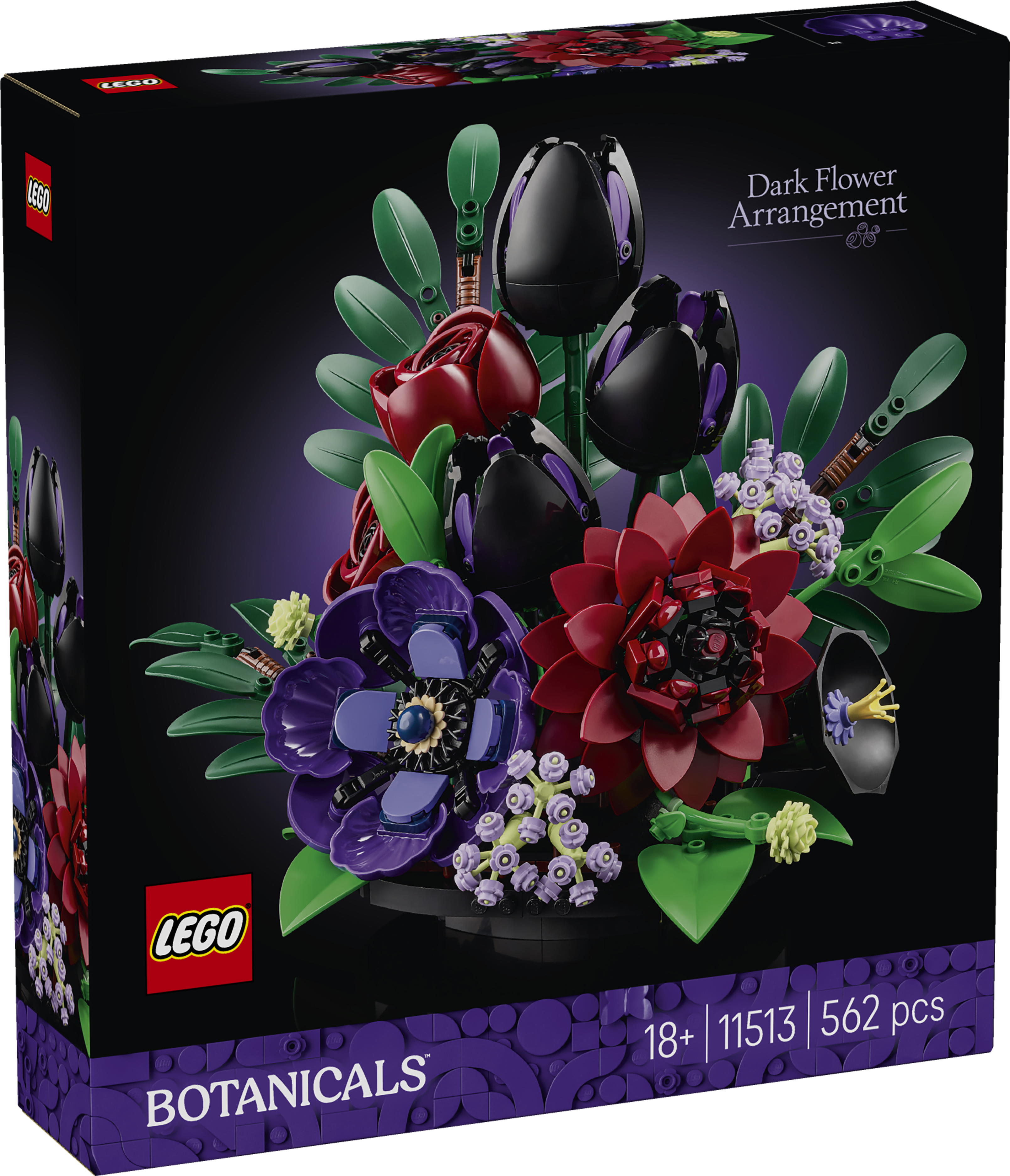 LEGO - Botanicals - Blomsteroppsats i Mørke Farger (11513) - Gratis frakt v:5598894