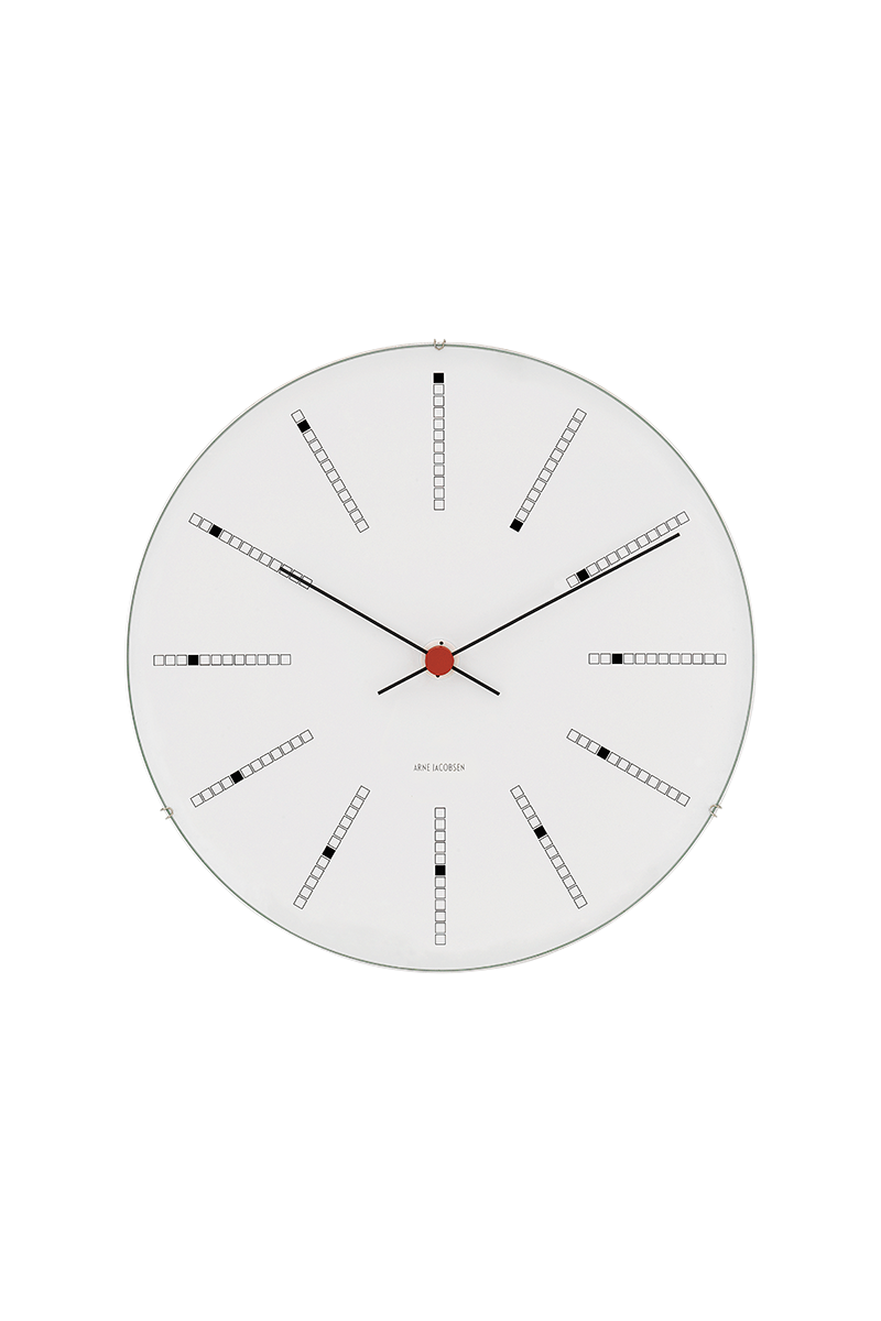 Arne Jacobsen - Bankers Wall Clock - Ø 21 cm - White - Gratis frakt v:5553024