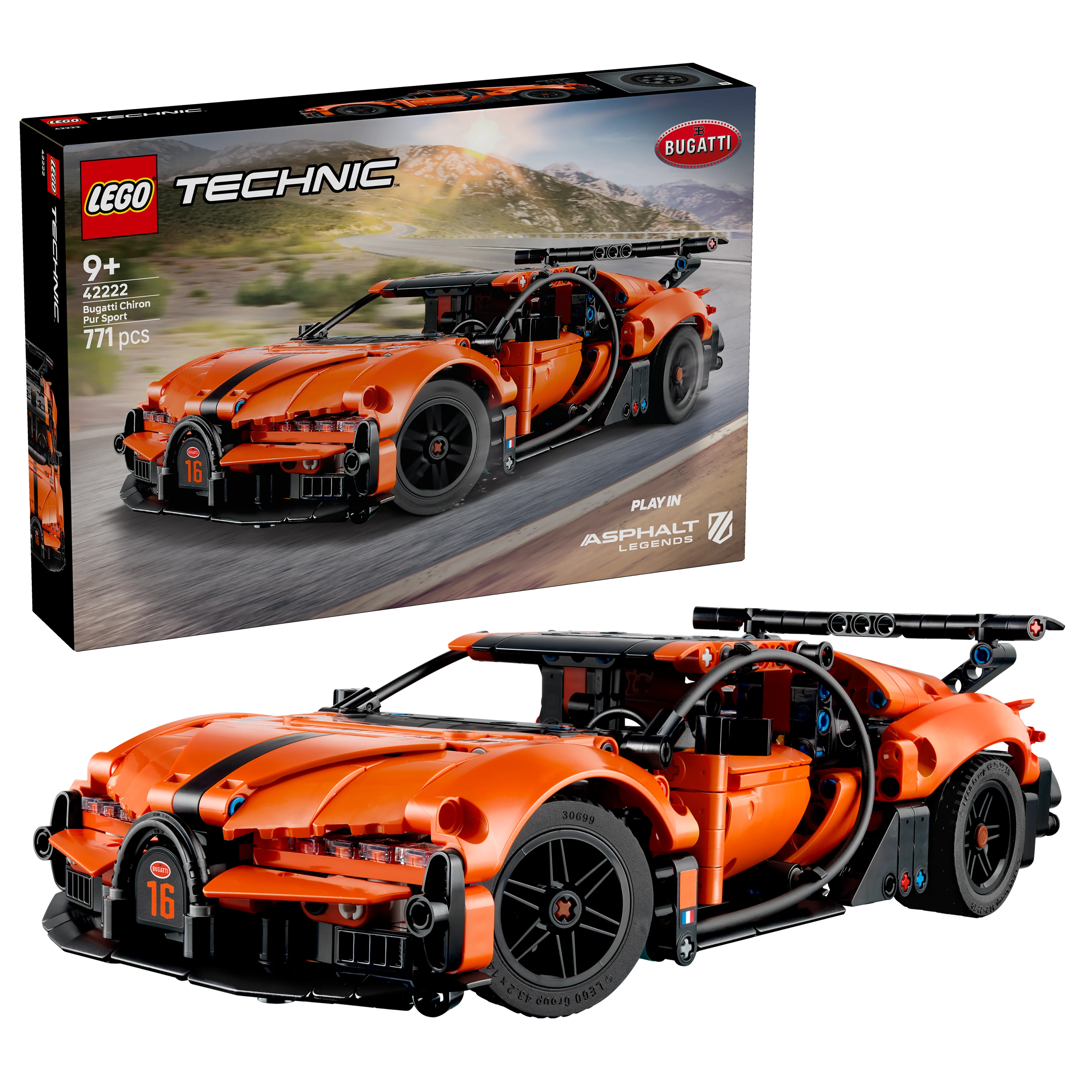 LEGO - Technic - Bugatti Chiron Pur Sport-hyperbil (42222) - Gratis frakt v:4098273