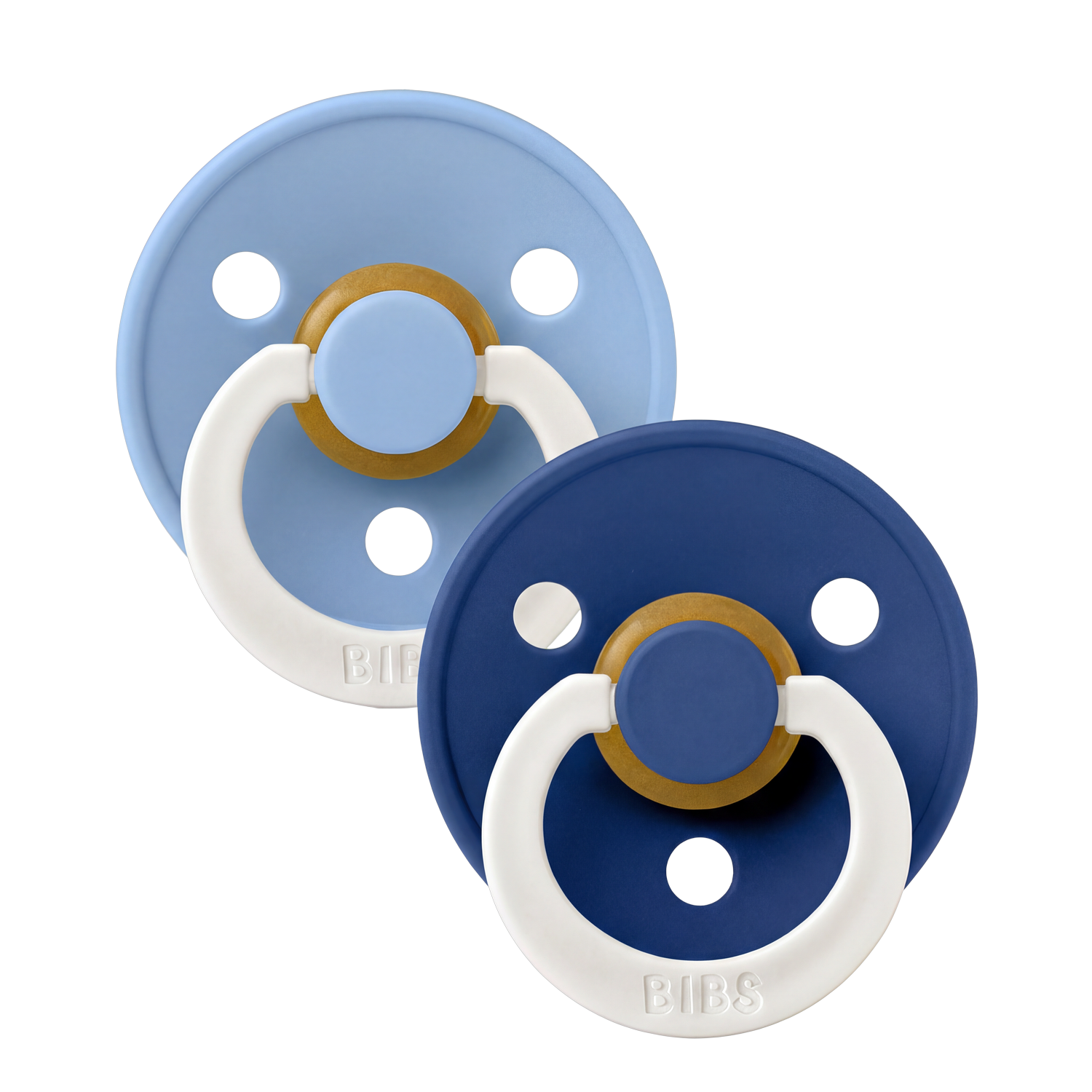 BIBS - Pacifier Colour 2 PACK - Sky Blue GLOW/Cornflower GLOW - Size 1 v:9180585