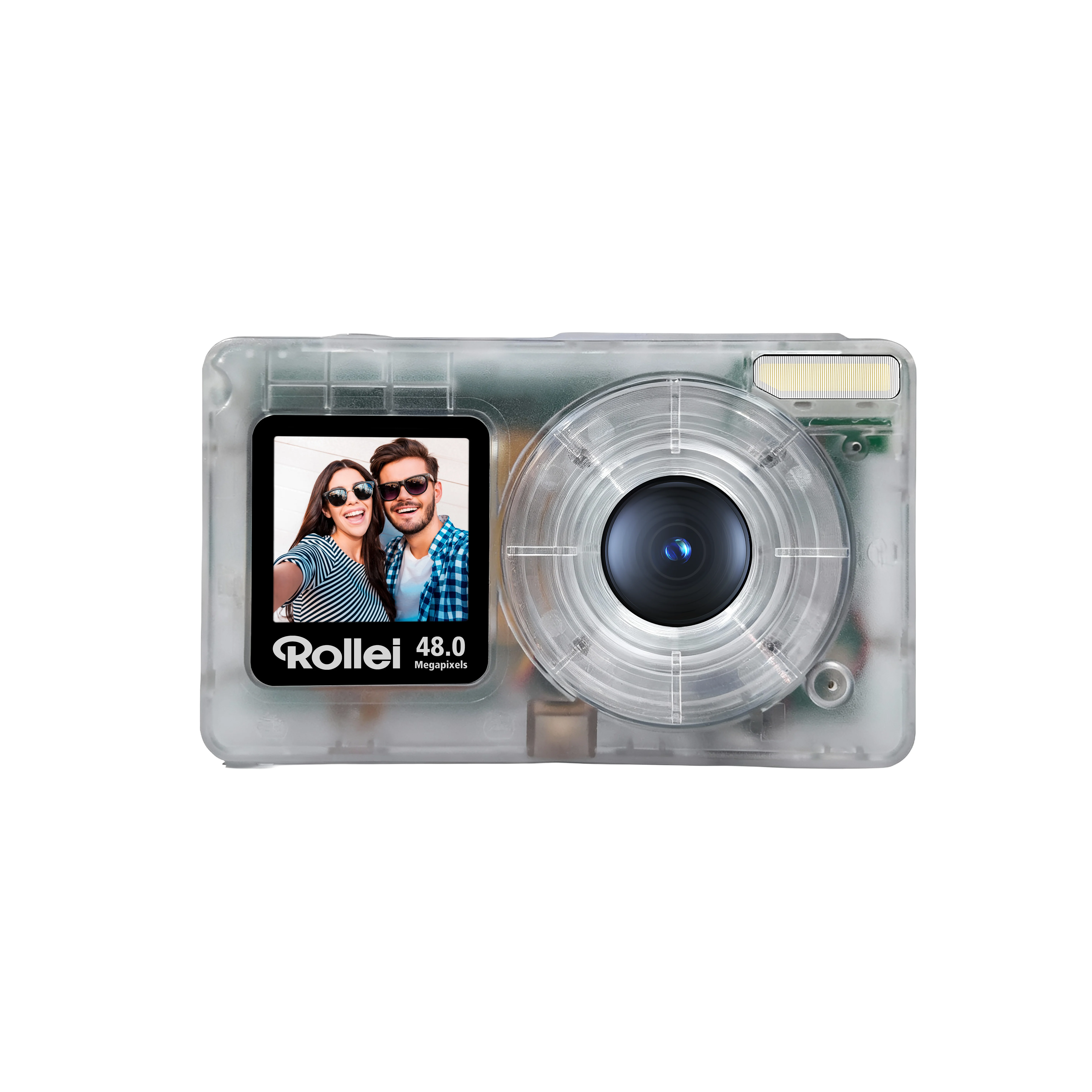 Rollei – Compactline Pocket Transparent – 48 MP kamera 4K - Clear - Gratis frakt v:4471914