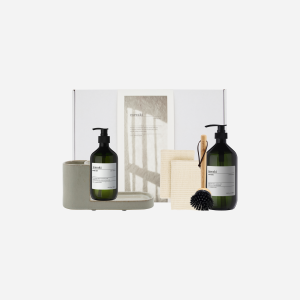 – Gift Box with Grey Holder, Nature Brush, Anti-Odour Hand Soap, Forest Garden Dish Wash – White – 490 ml – 1000 ml – Gratis frakt v:1921422