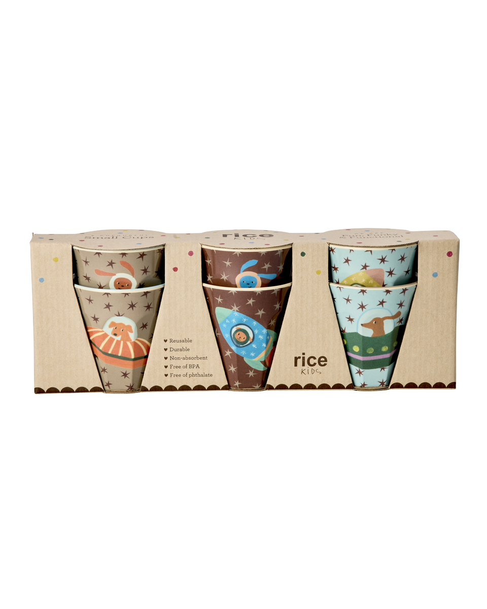 Rice - Melamine Kids Cup with Dogs in Space Print - Small - 160 ml v:9284156
