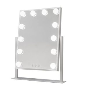 Glow Up- Makeup Artist Mirror – Square Tilt w. 12 LED Lamps – White – Gratis frakt v:6828160