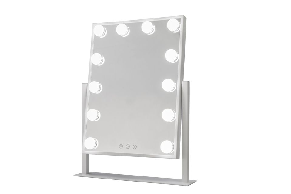 Glow Up- Makeup Artist Mirror - Square Tilt w. 12 LED Lamps - White - Gratis frakt v:6828160
