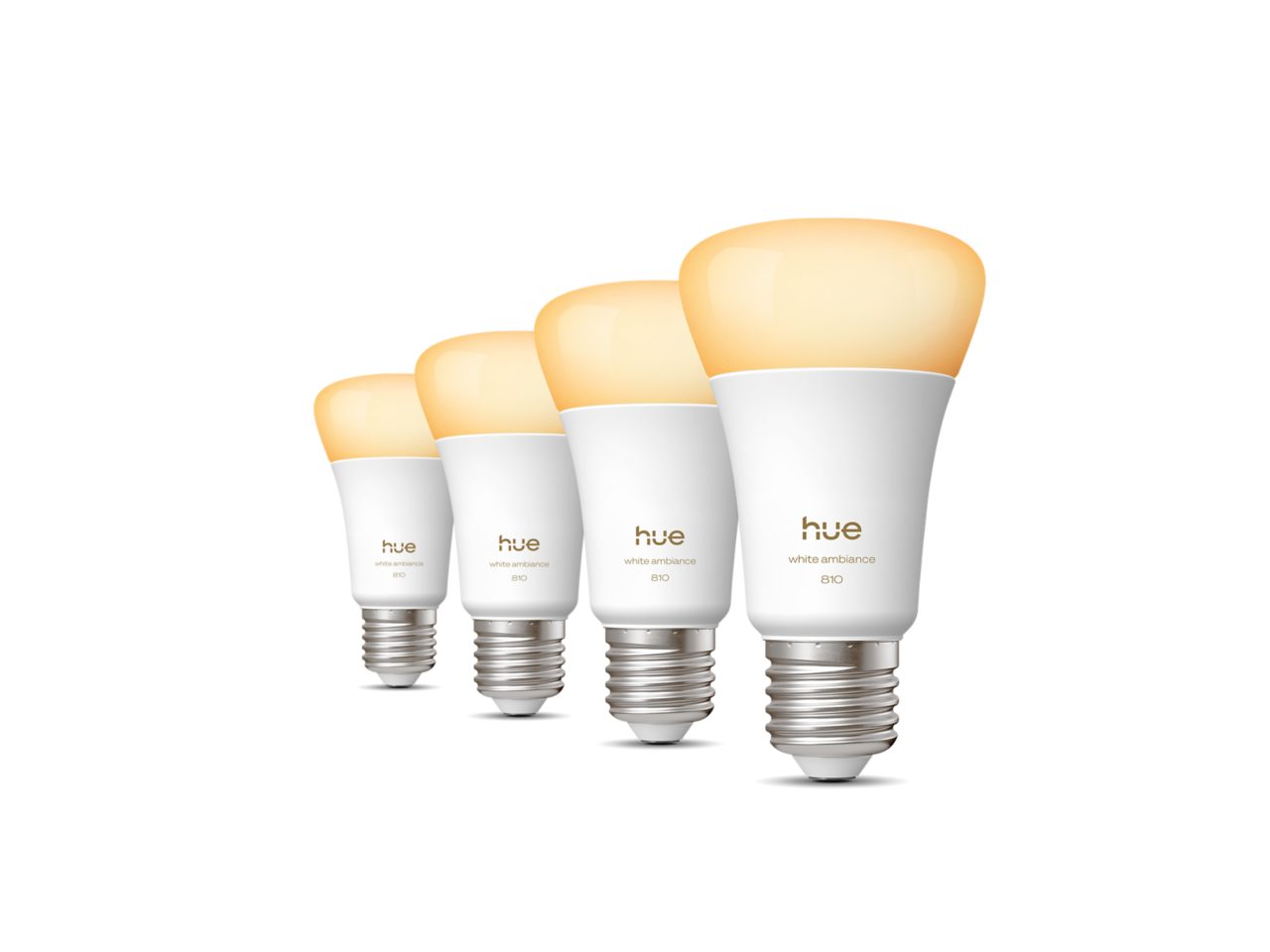 Philips Hue White Ambiance 810lm A60 E27 Smart LED-lyspære – 4-pakk - Gratis frakt v:4676181