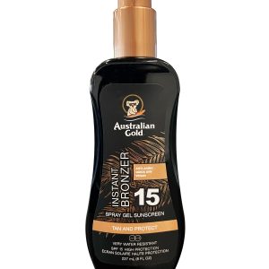 Australian Gold – Sunscreen Spray Gel w. Instant Bronzer 237 ml – SPF 15 v:4284692 Australian Gold – Sunscreen Spray Gel w. Instant Bronzer 237 ml – SPF 15 v:4284692