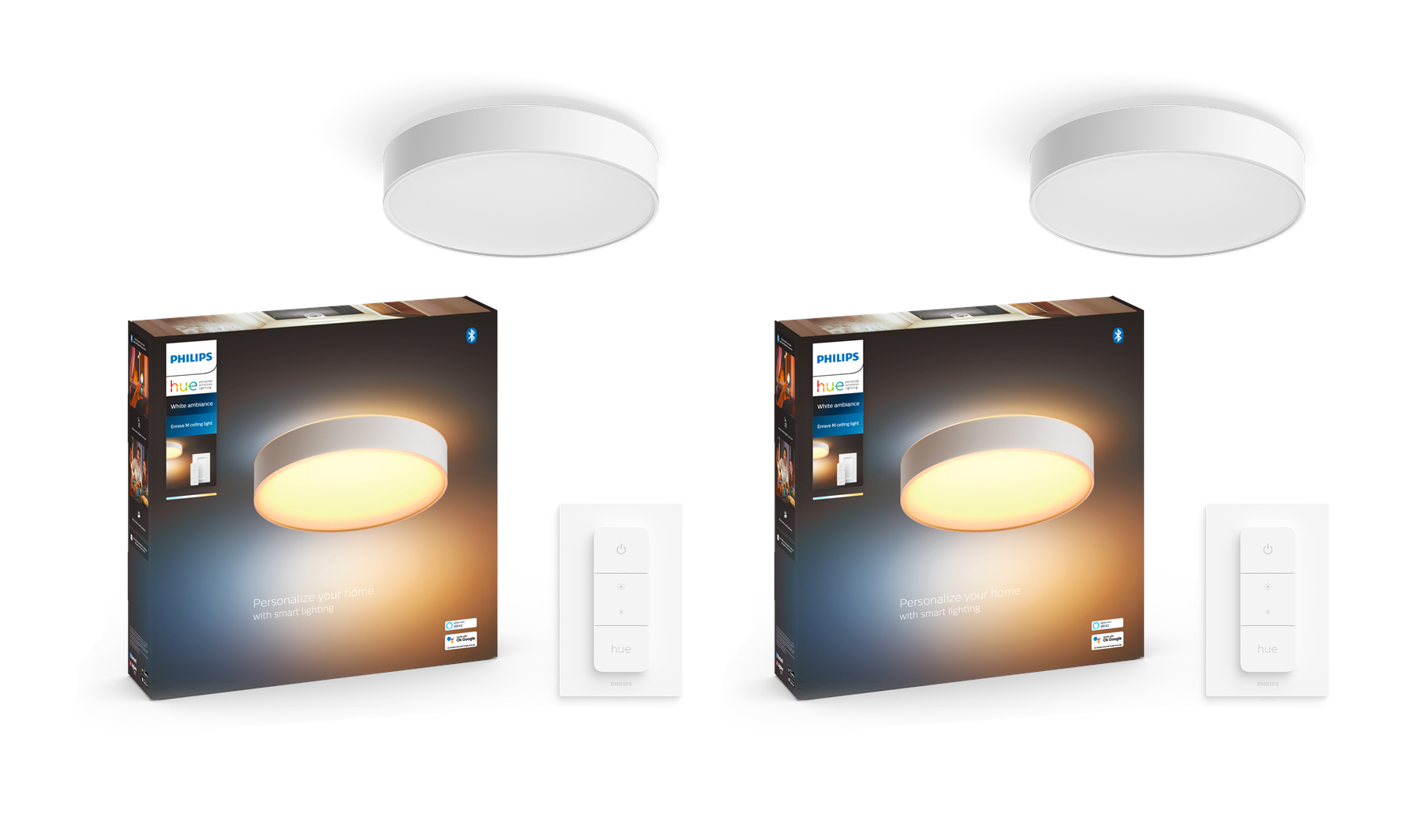 Philips Hue Enrave Medium Taklampe – 2-pk White Ambiance - Gratis frakt v:5841160
