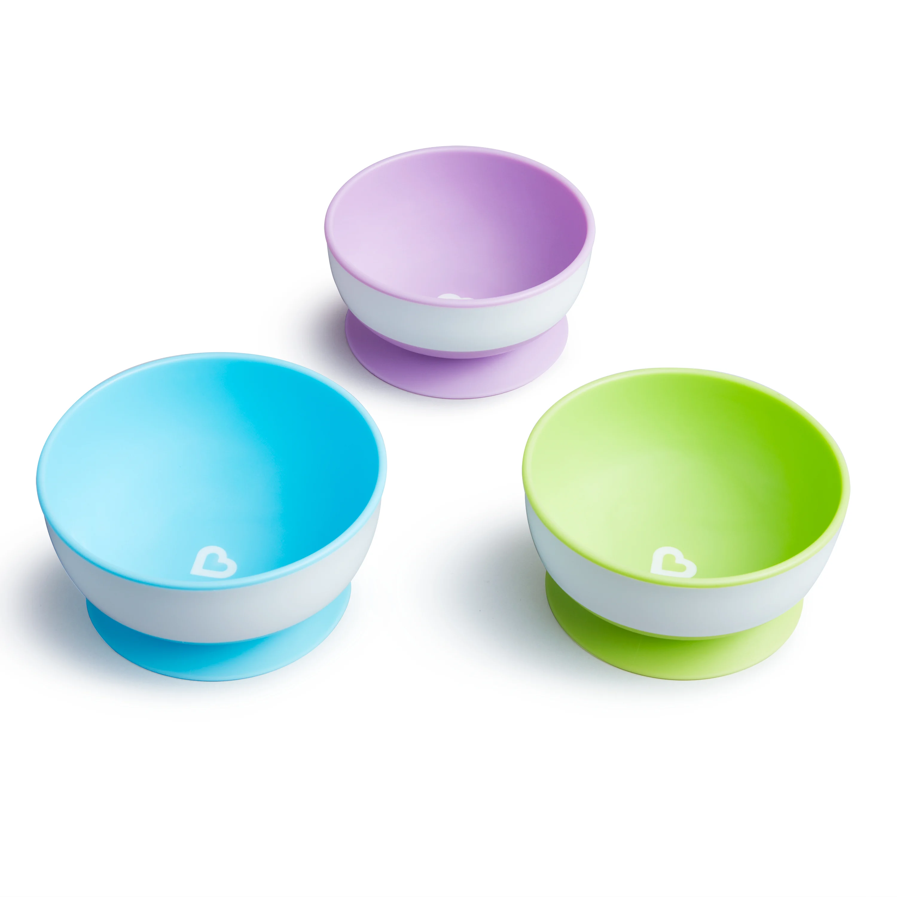 Munchkin - 3pk Suction Bowls - Purple, Green, Blue v:9957517