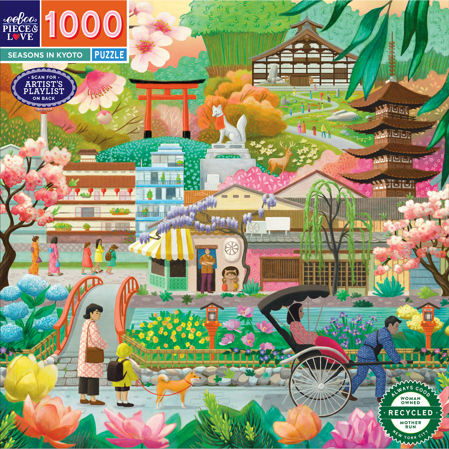 Eeboo - Puzzle 1000 pcs - Seasons in Kyoto (EPZT696) v:2352122