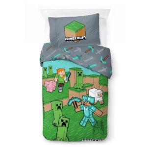 Bed Linen – Adult Size 140 x 200 cm – Minecraft Animals & Mobs (1029637) v:9825956