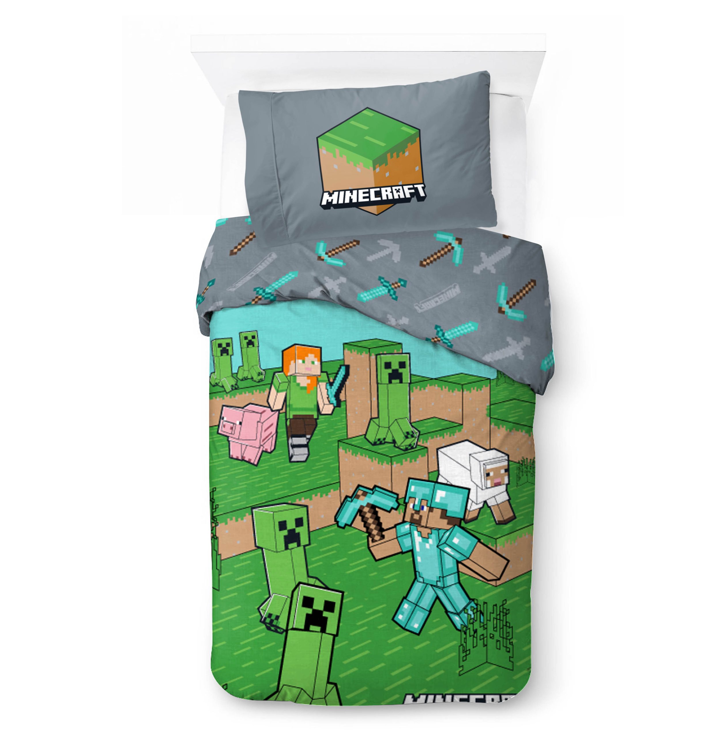 Bed Linen - Adult Size 140 x 200 cm - Minecraft Animals & Mobs (1029637) v:9825956