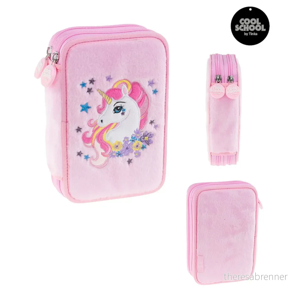 Tinka - Pencil Case Double Unicorn - Pink v:1768739