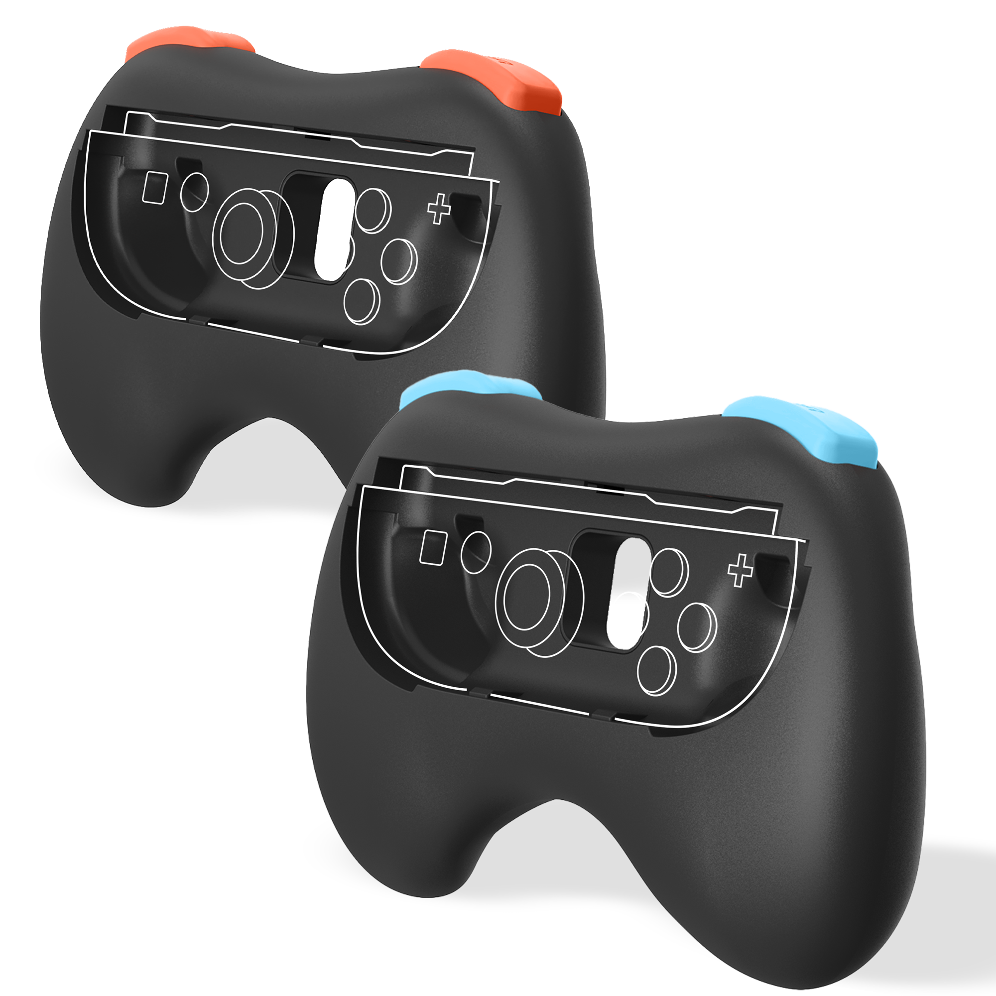 Freaks And Geeks - Pair of Controller Grips for Switch 2 Joy-Cons - Black v:6669240