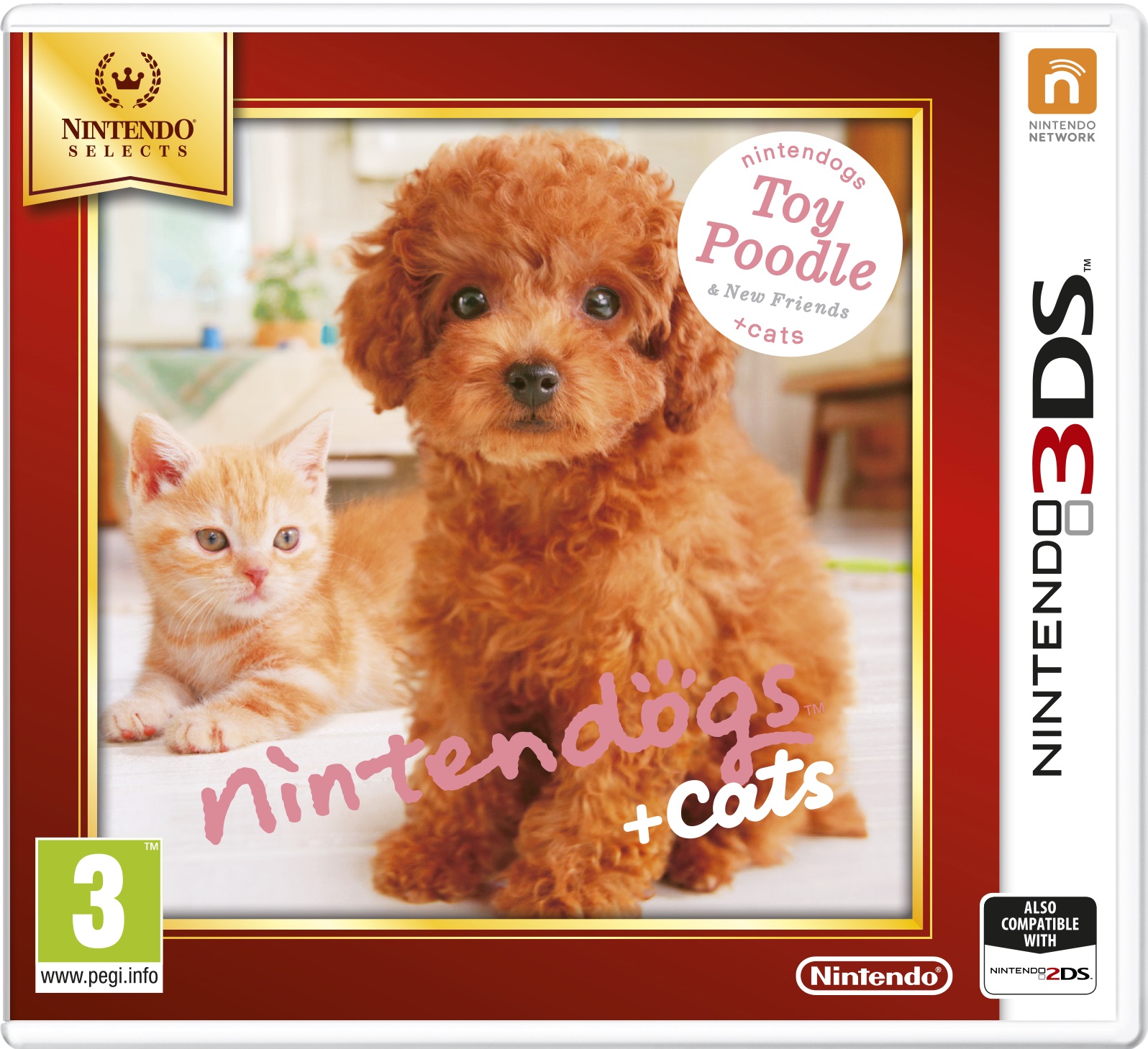 Nintendogs and Cats 3D: Toy Poodle (Select) - Nintendo 3DS - Engelsk - Selects v:9037751