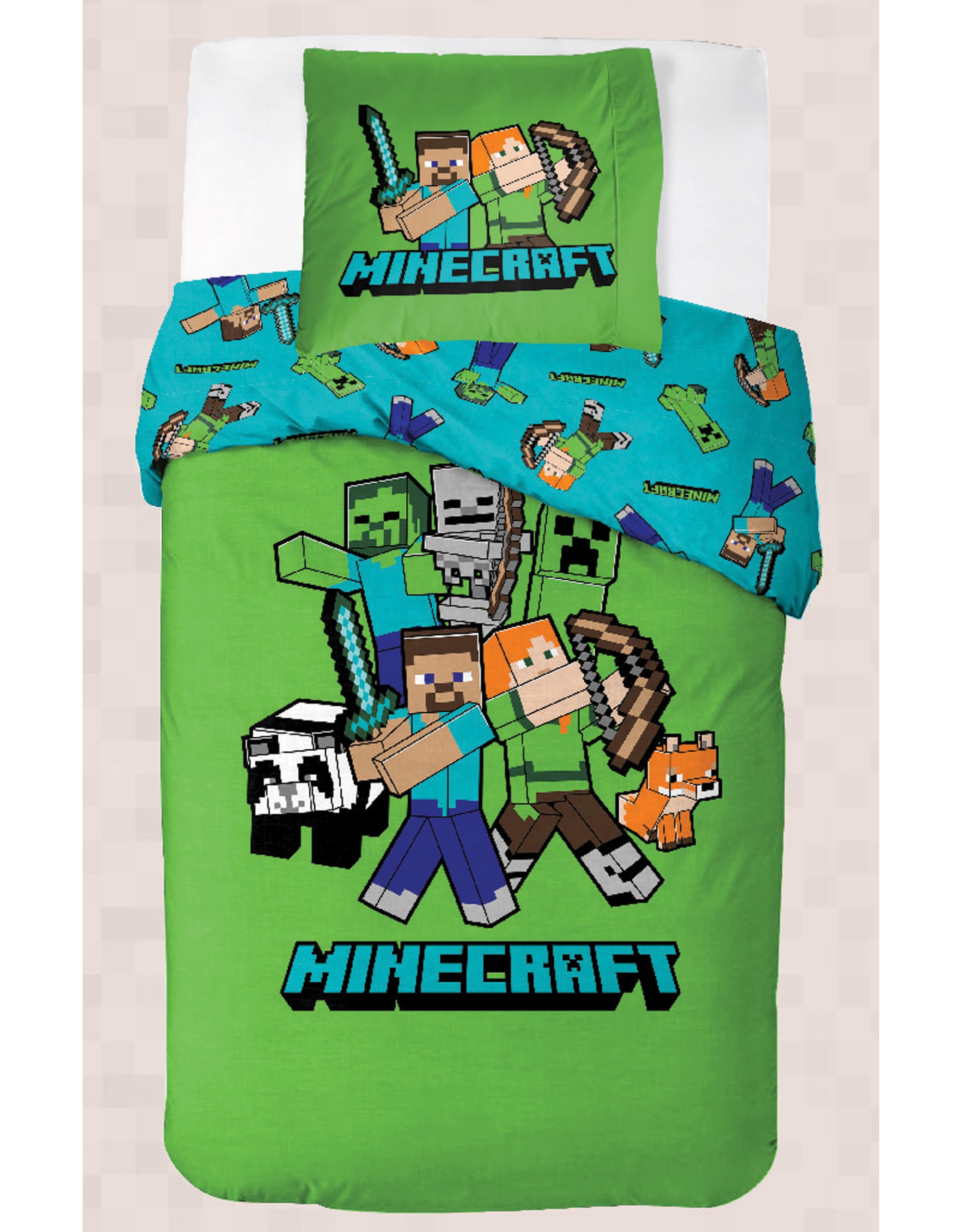 Bed Linen - Adult Size 140 x 200 cm - Minecraft Classic Crew (1029463) v:5304296