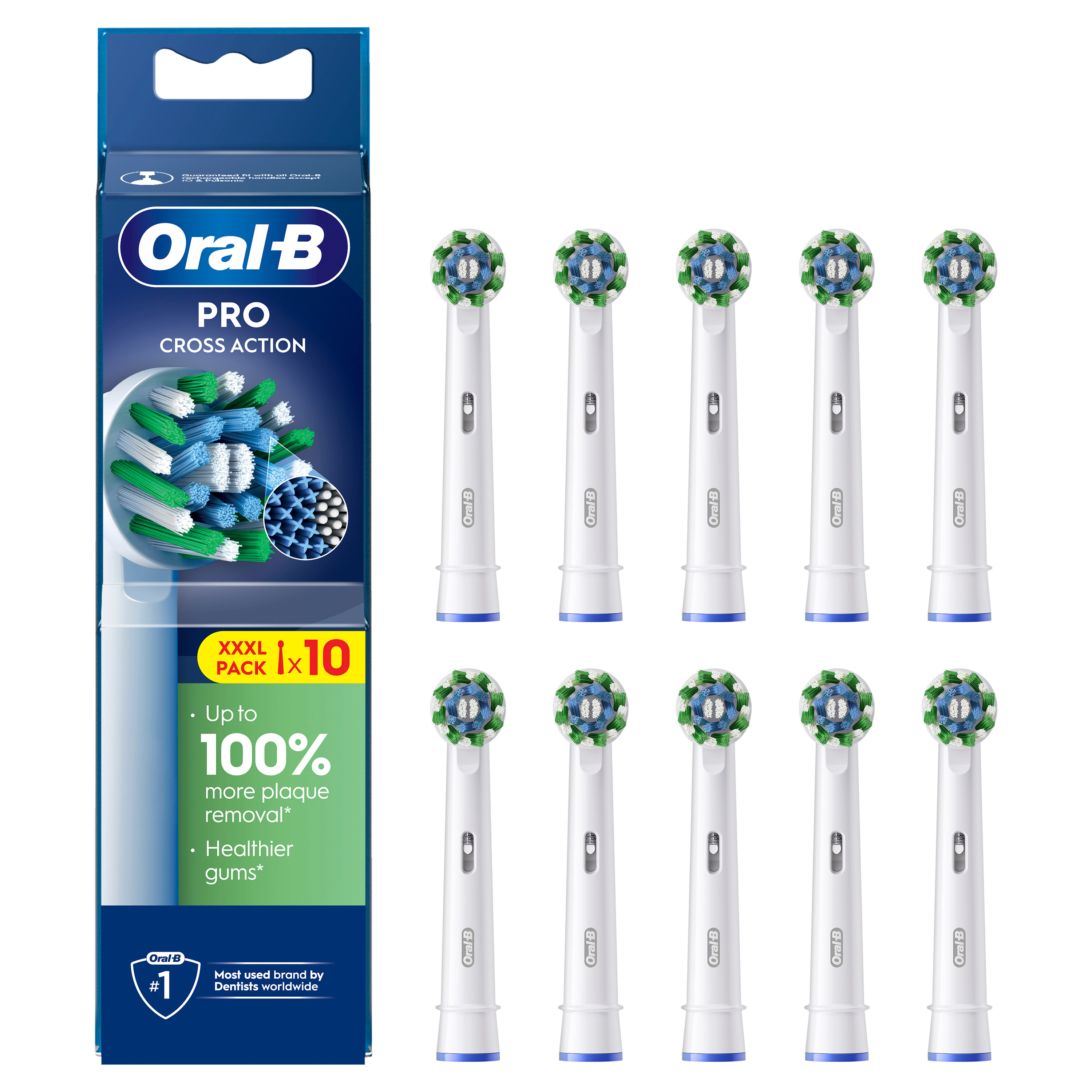 Oral B - Pro Cross Action Børstehoder - White - 10 stk v:7401726