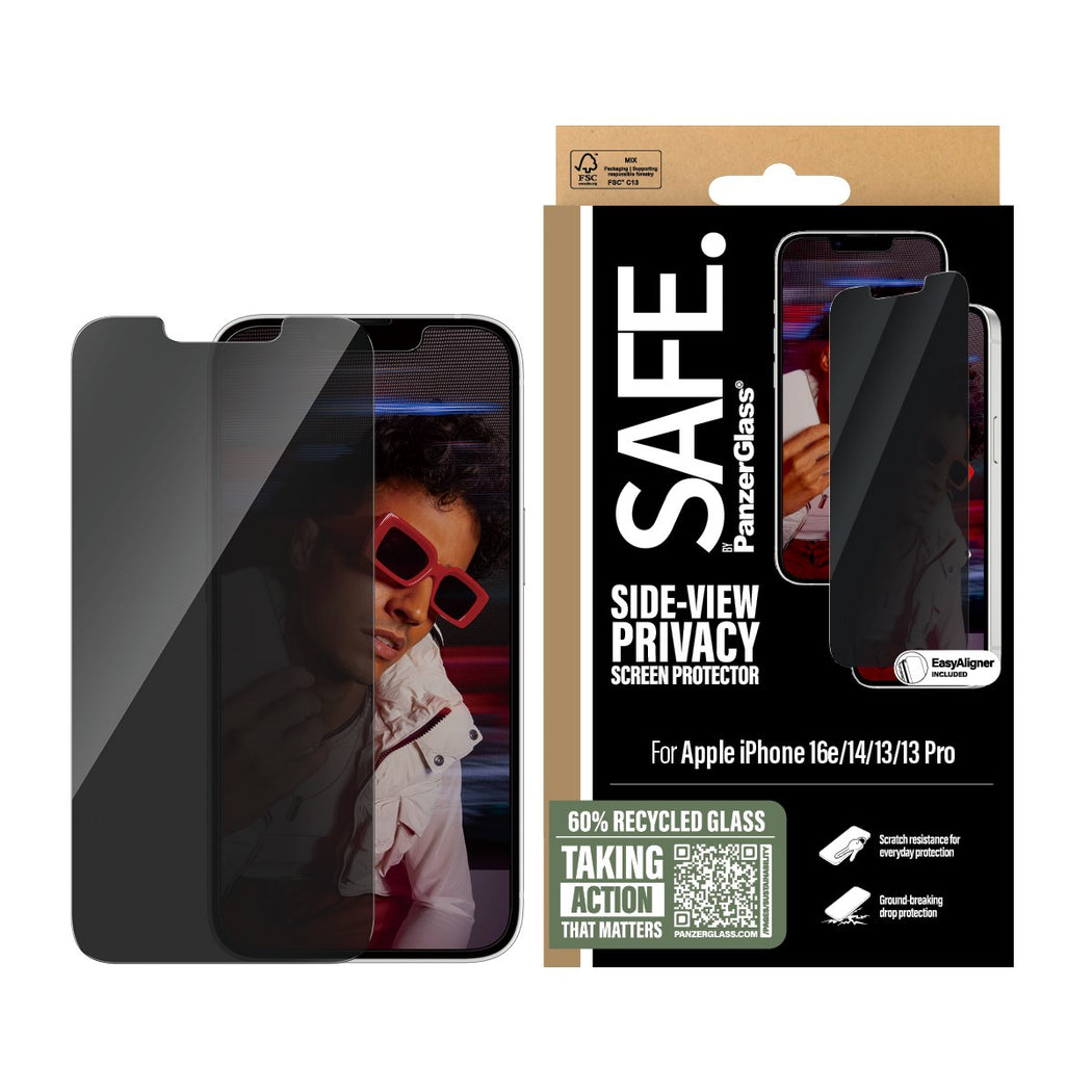 SAFE. by PanzerGlass - Privacy Screen Protection - iPhone 16e - 14 - 13 - 13 Pro - Ultra-Wide Fit v:1139041