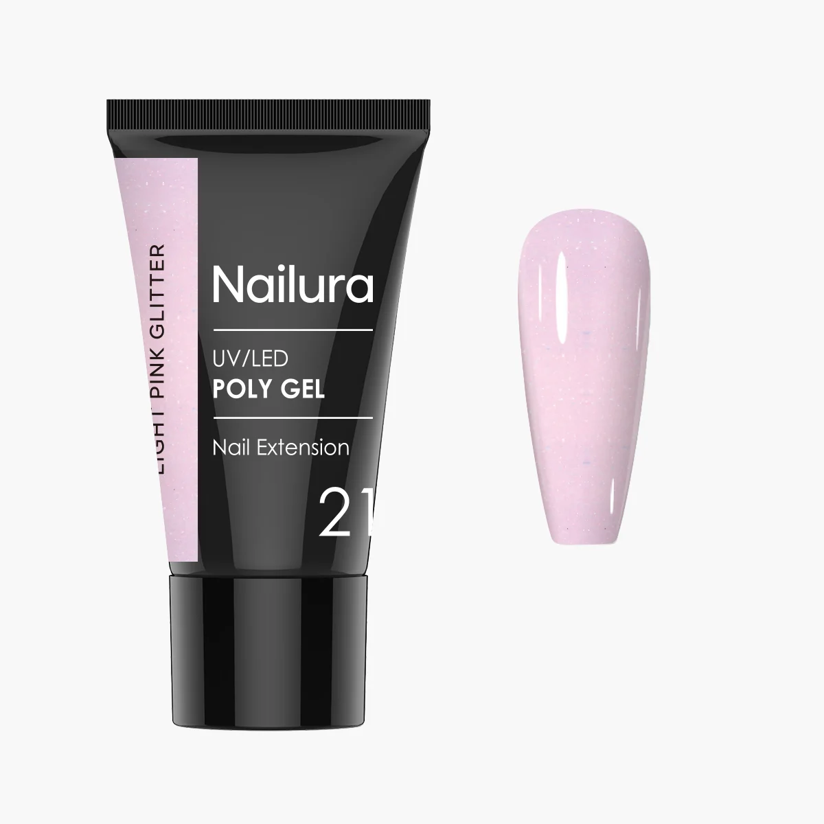 Nailura - Poly Gel 21 - Light Pink Glitter - 30 ml - Light Pink Glitter v:9780894