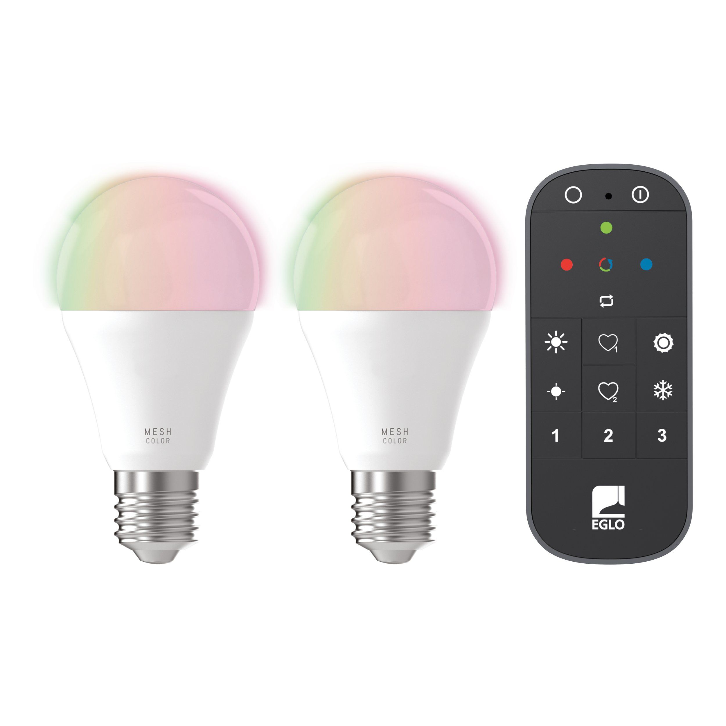 EGLO connect.z Startpakke – Fjernkontroll + 2x E27 A60 RGB + Tunable White Smarte Pærer v:3289788