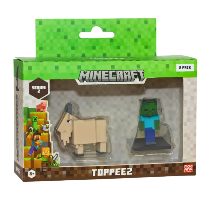 Minecraft - 3D 6 cm Figure 2 pack window box S2 - Goat og Baby Zombie - Goat & Baby Zombie - Minecraft v:1317086