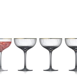 Lyngby Glas – Palermo Cocktail glass 31 cl Gold 4 pc – 31.0 – Gold v:4944645