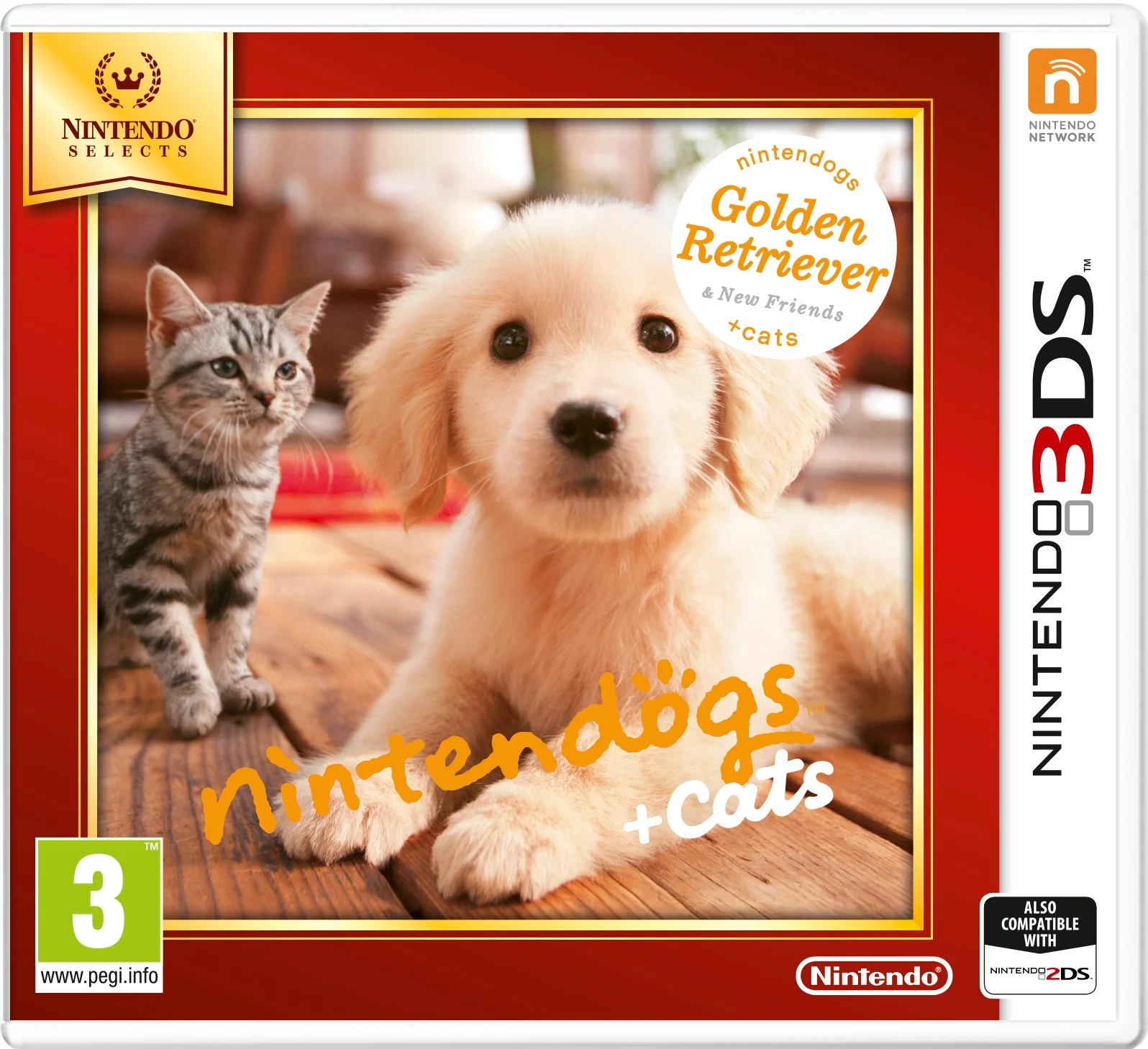 Nintendogs and Cats 3D: Golden Retriever (Select) - Nintendo 3DS - Engelsk - Selects v:1730153