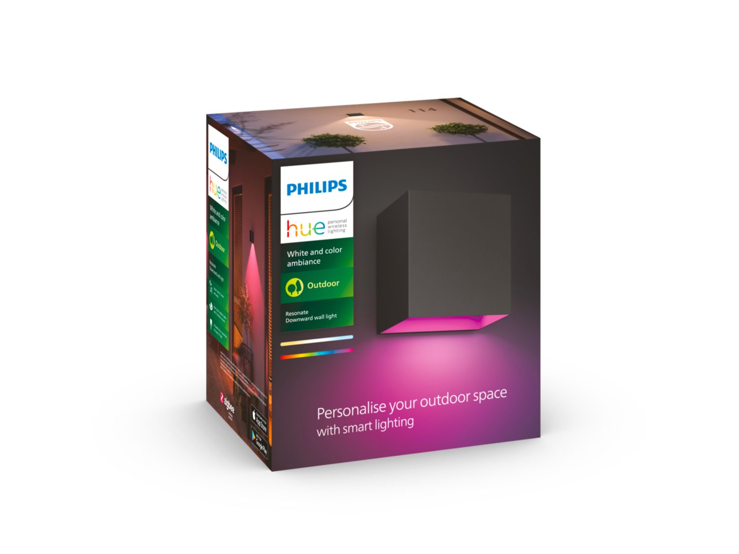 Philips Hue – Downward Resonate vegglampe – Hvit og farget stemning - Gratis frakt v:5403391