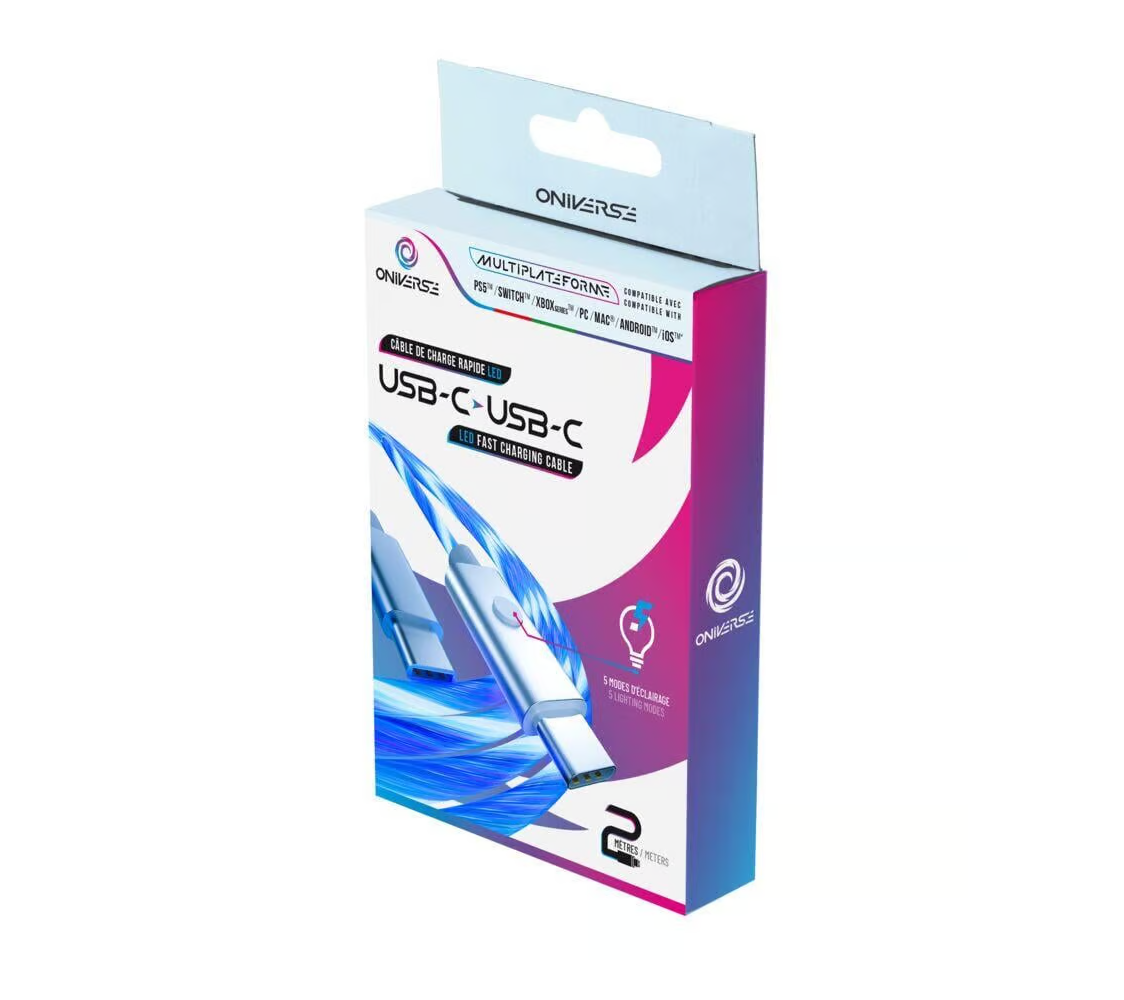 Oniverse Led Fast Charging Cable : Usb-C > Usb-C, 2 M - White v:4675780
