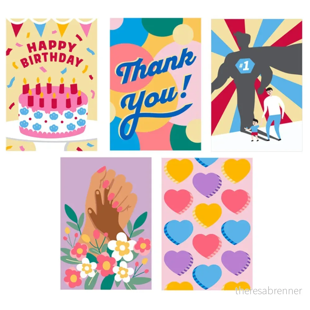 Kikkerland - Crafter PaintByNumber Greeting Cards - (CR20) v:1546702