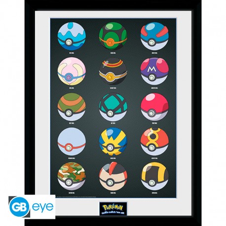 POKEMON – Framed print "Pokeballs" (30×40) v:6818412