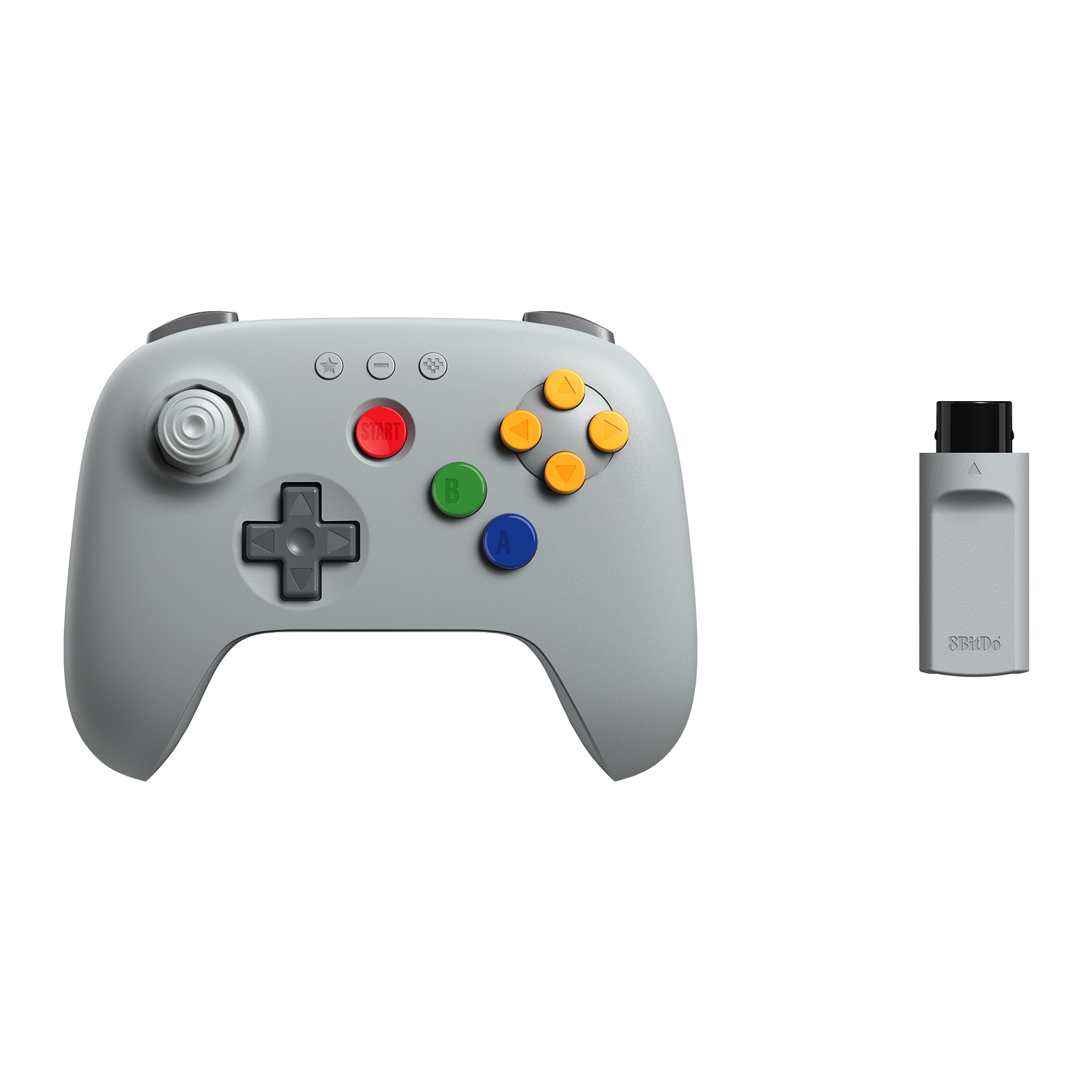 8Bitdo – 64 Wireless 2.4G Controller – Grey v:7680022 8Bitdo – 64 Wireless 2.4G Controller – Grey v:7680022