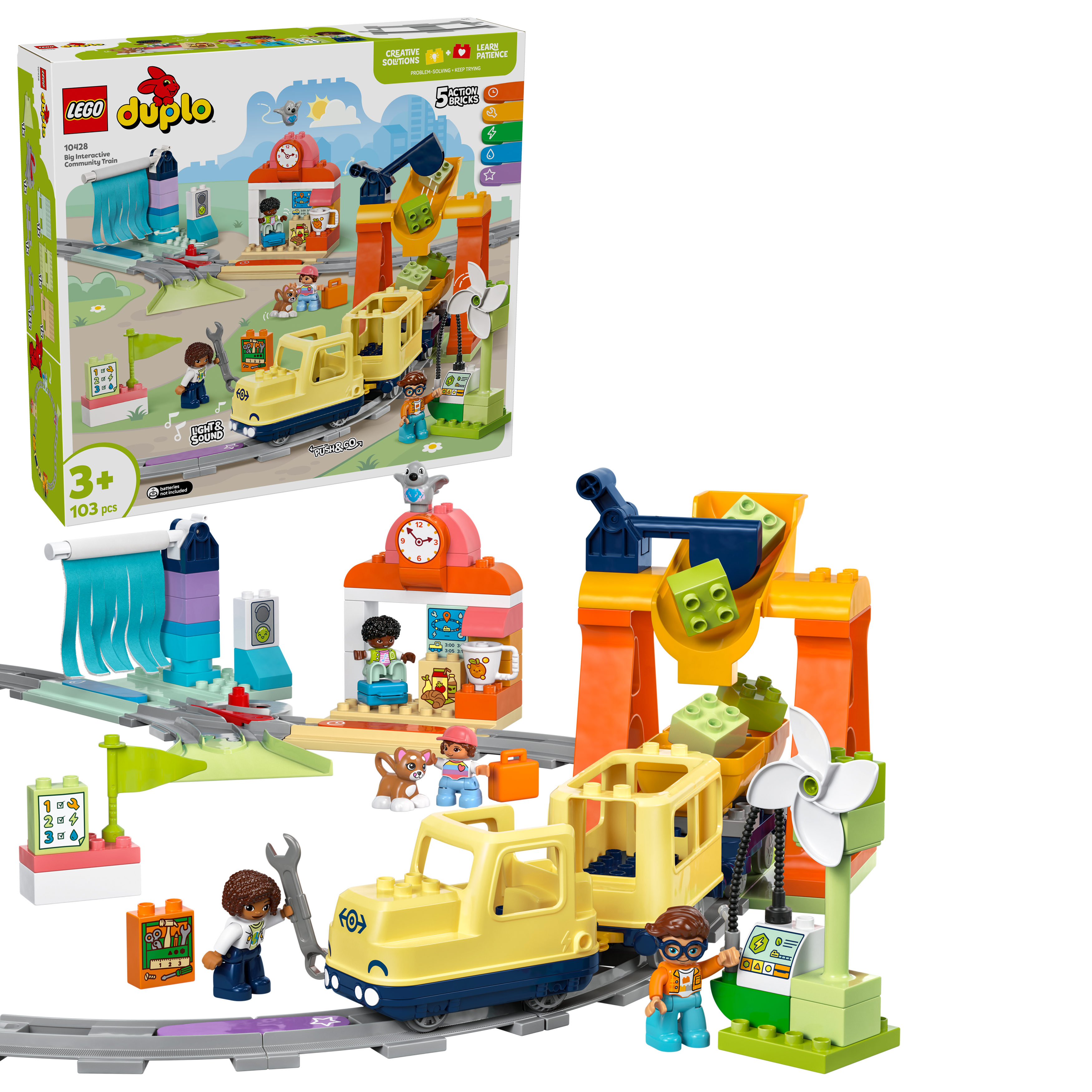 LEGO - DUPLO Town - Stort, interaktivt lokaltog (10428) - Gratis frakt v:1144579